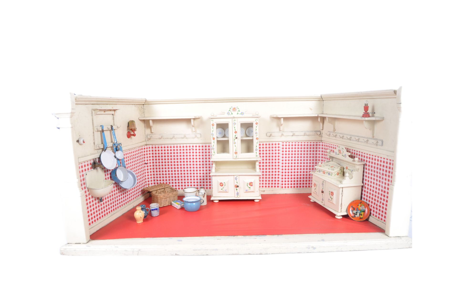 MIDCENTURY KITCHEN DOLL'S HOUSE SET AND VINTAGE FURNITURE