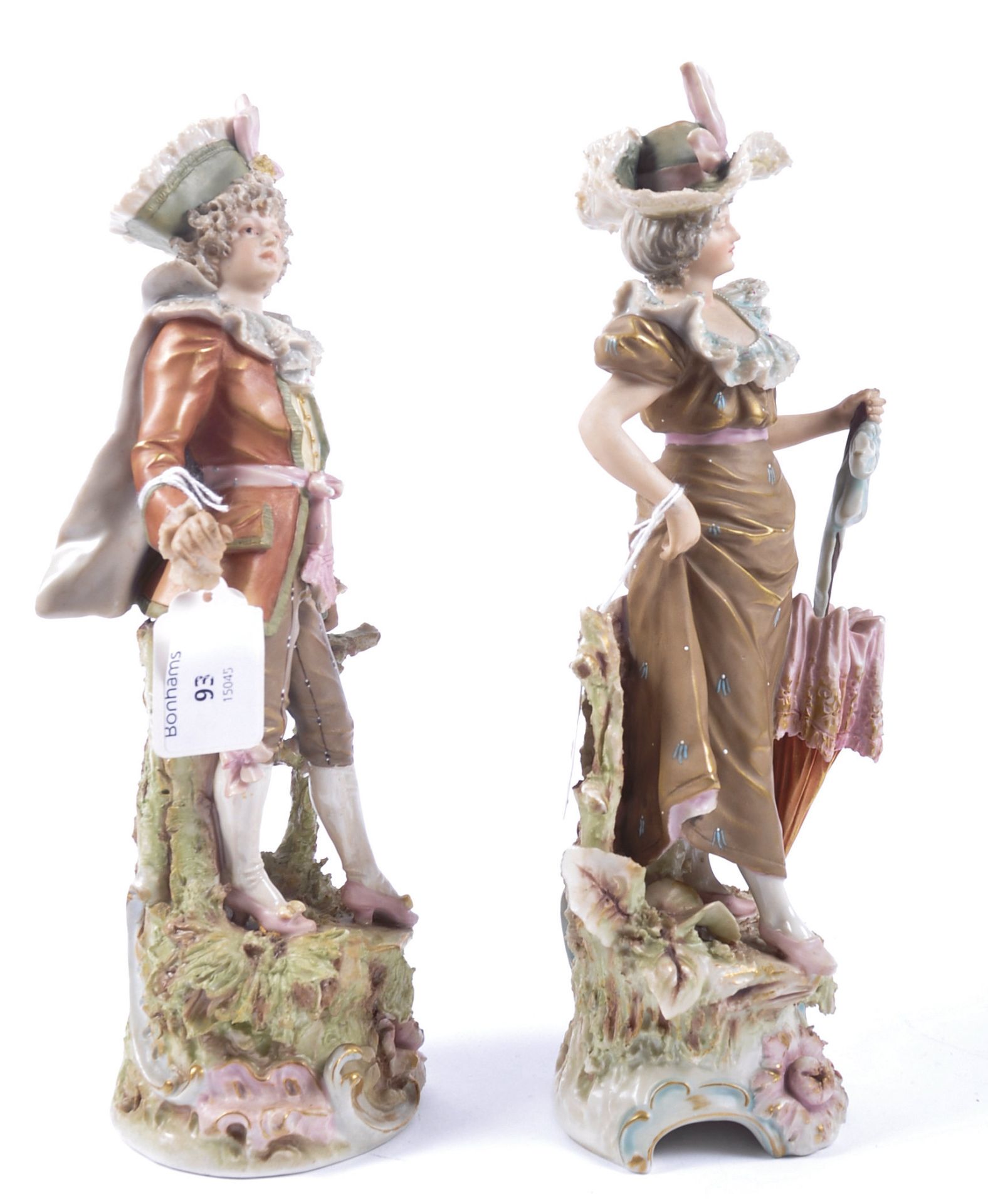 19TH CENTURY CONTINENTAL PAIR OF PORCELAIN BISQUE FIGURES - Image 3 of 6