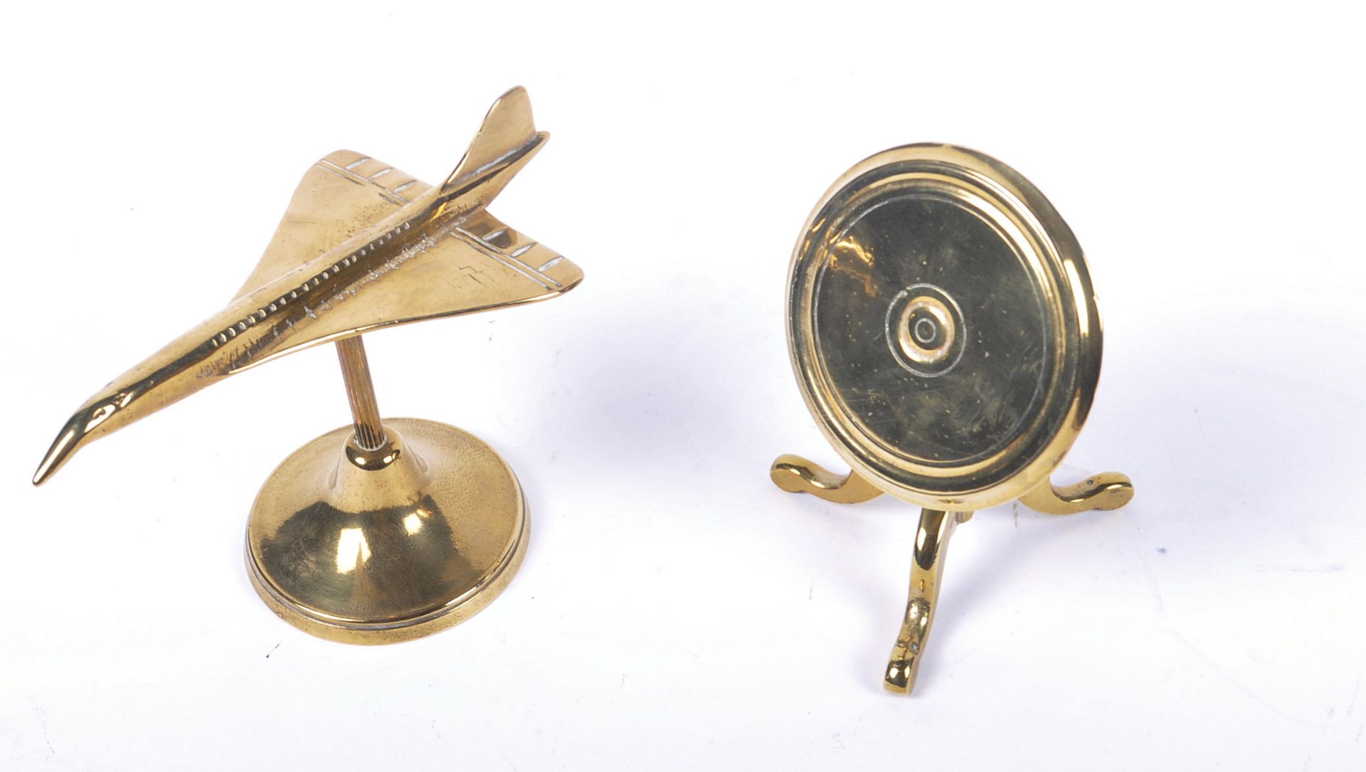 19TH CENTURY VICTORIAN BRASS TILT TOP TABLE & CONCORDE - Image 3 of 6