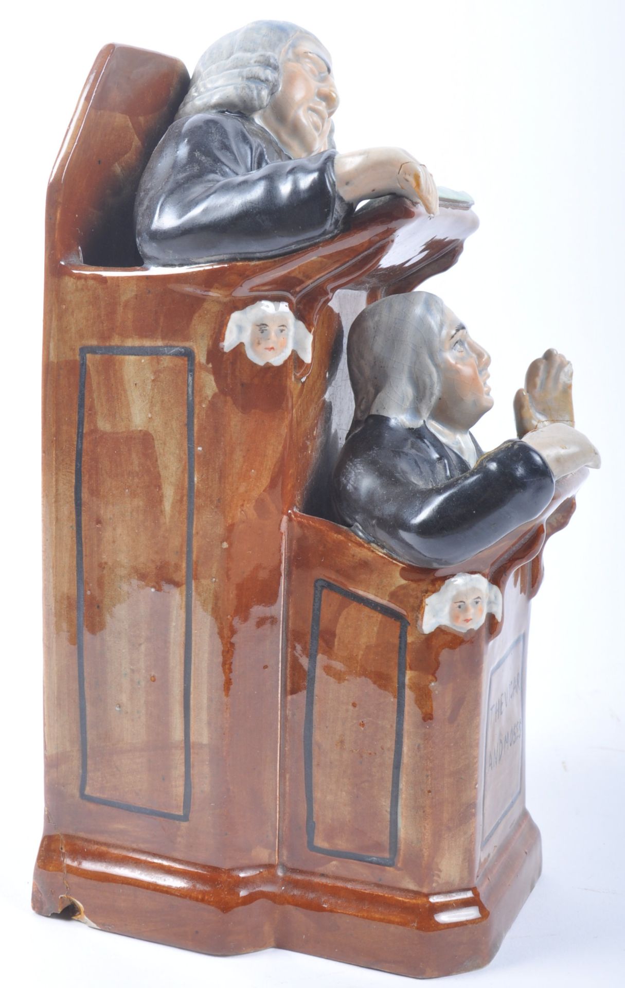 STAFFORDSHIRE THE VICAR AND MOSES POTTERY GROUP FIGURINE - Image 3 of 6