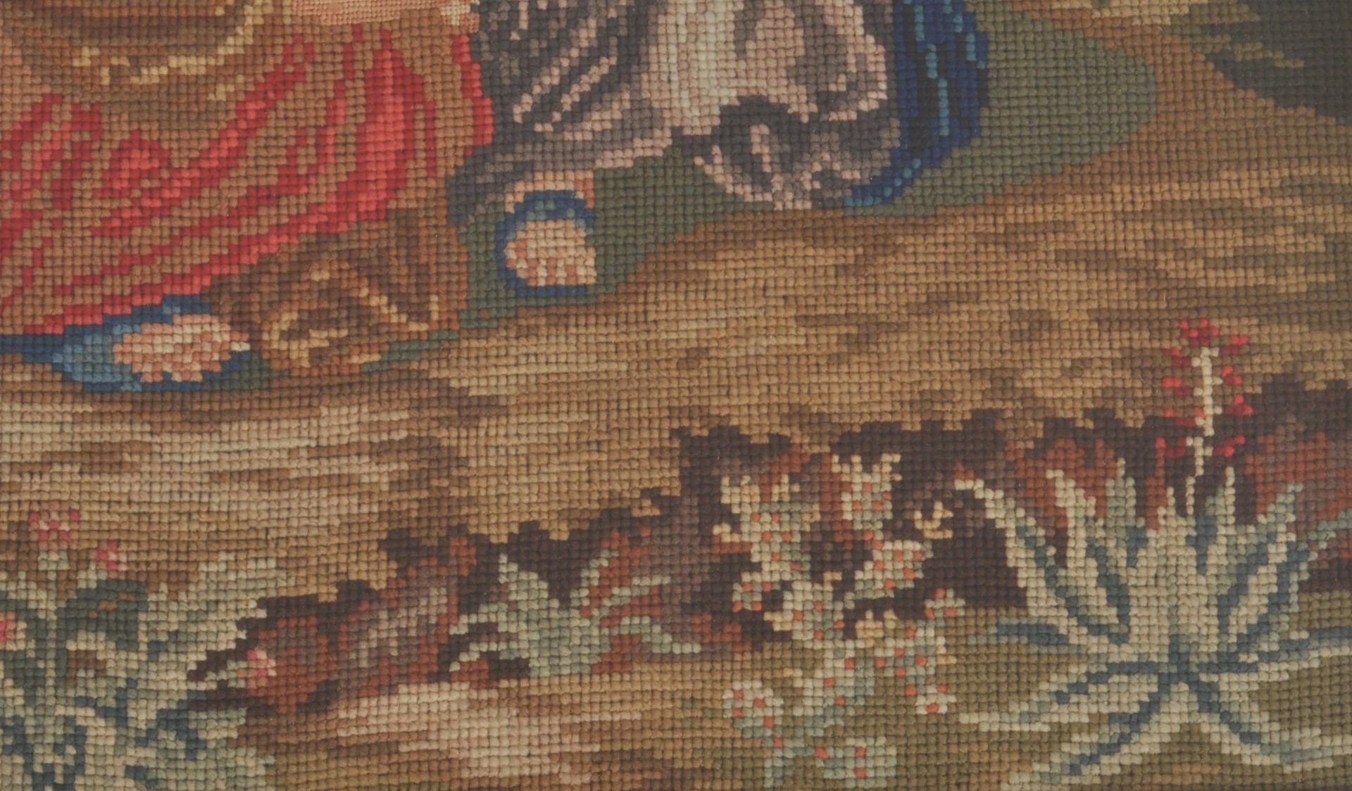 TWO EARLY 20TH CENTURY EMBROIDERY NEEDLEPOINT PICTURES - Image 4 of 5