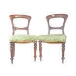 PAIR OF VICTORIAN MAHOGANY KIDNEY BACK DINING CHAIRS