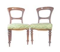 PAIR OF VICTORIAN MAHOGANY KIDNEY BACK DINING CHAIRS