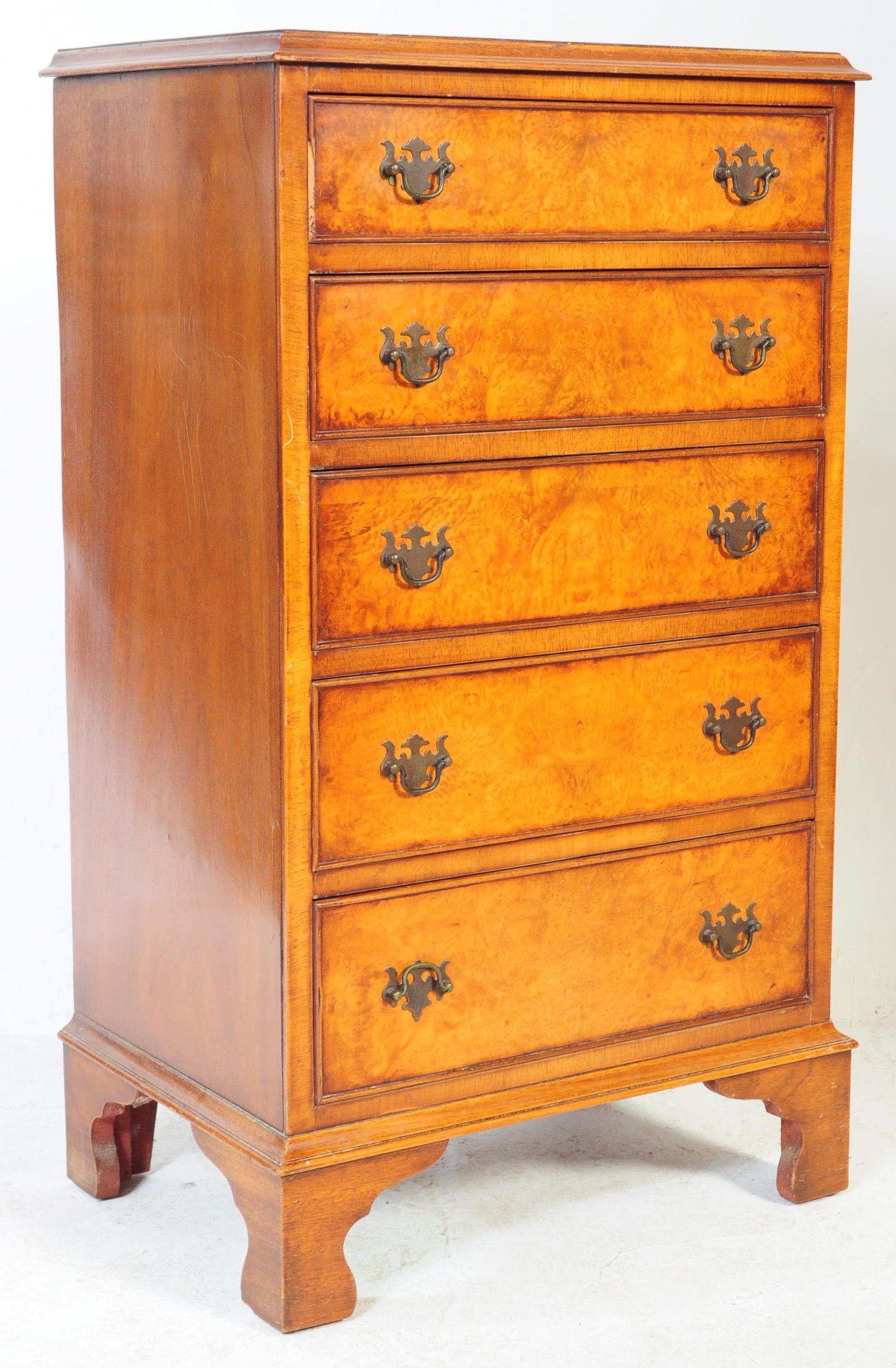 QUEEN ANNE REVIVAL BACHELORS PEDESTAL CHEST OF DRAWERS