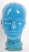 ART DECO STYLE GLASS MALE SHOP DISPLAY HEAD IN GLASS
