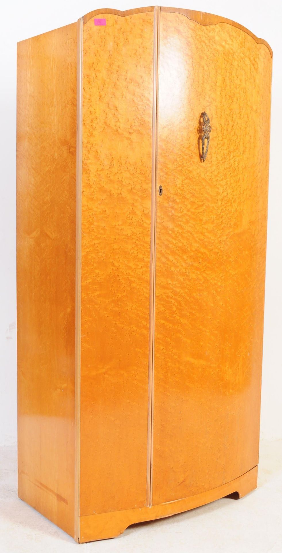 POST WAR ART DECO BIRDS EYE MAPLE SINGLE WARDROBE