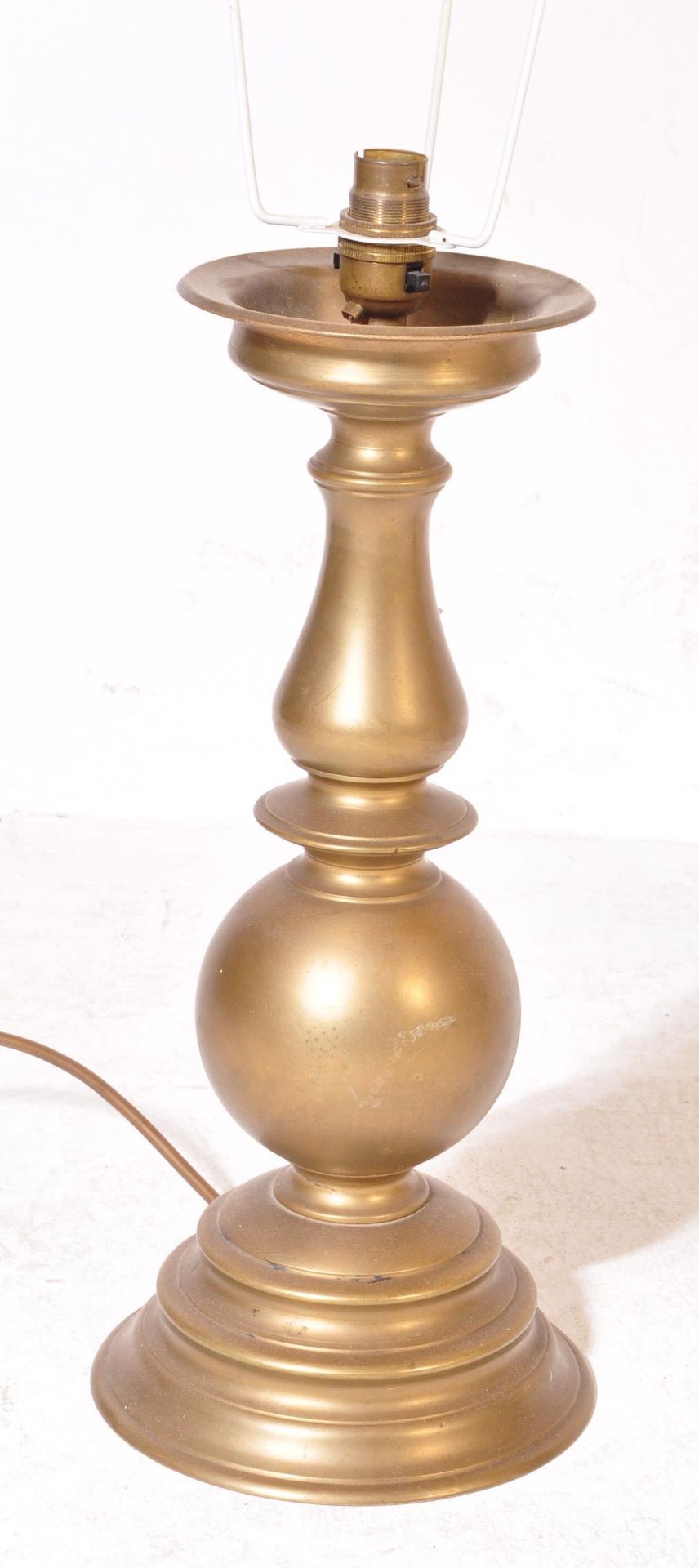 COLLECTION OF 3 FRENCH BRASS TABLE LAMPS LIGHTS - CANDLESTICK - Image 4 of 5