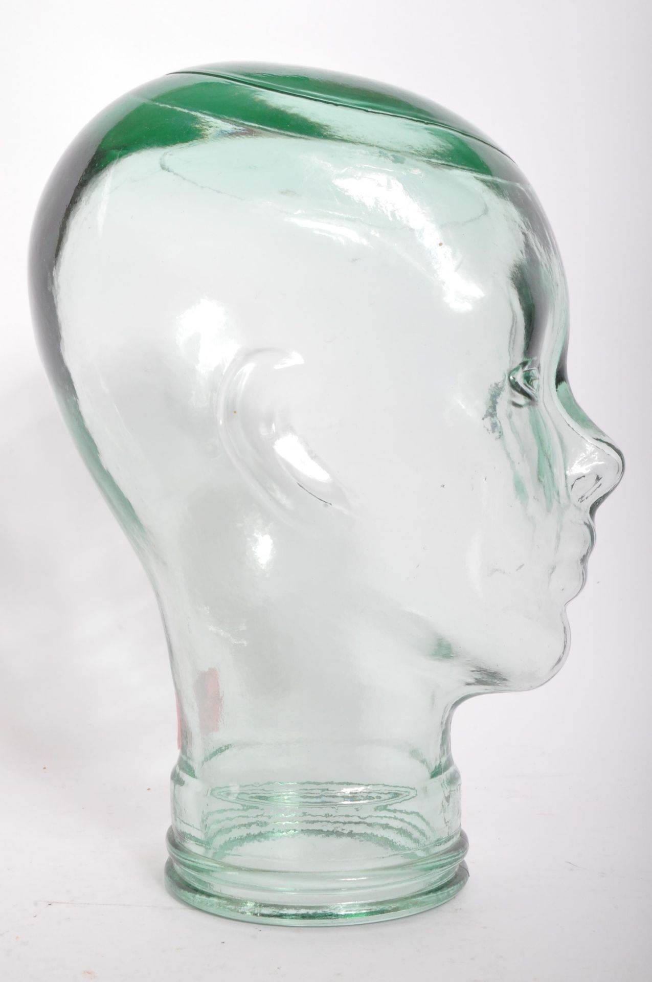 ART DECO STYLE GLASS MALE SHOP DISPLAY HEAD IN GREEN GLASS - Bild 4 aus 5