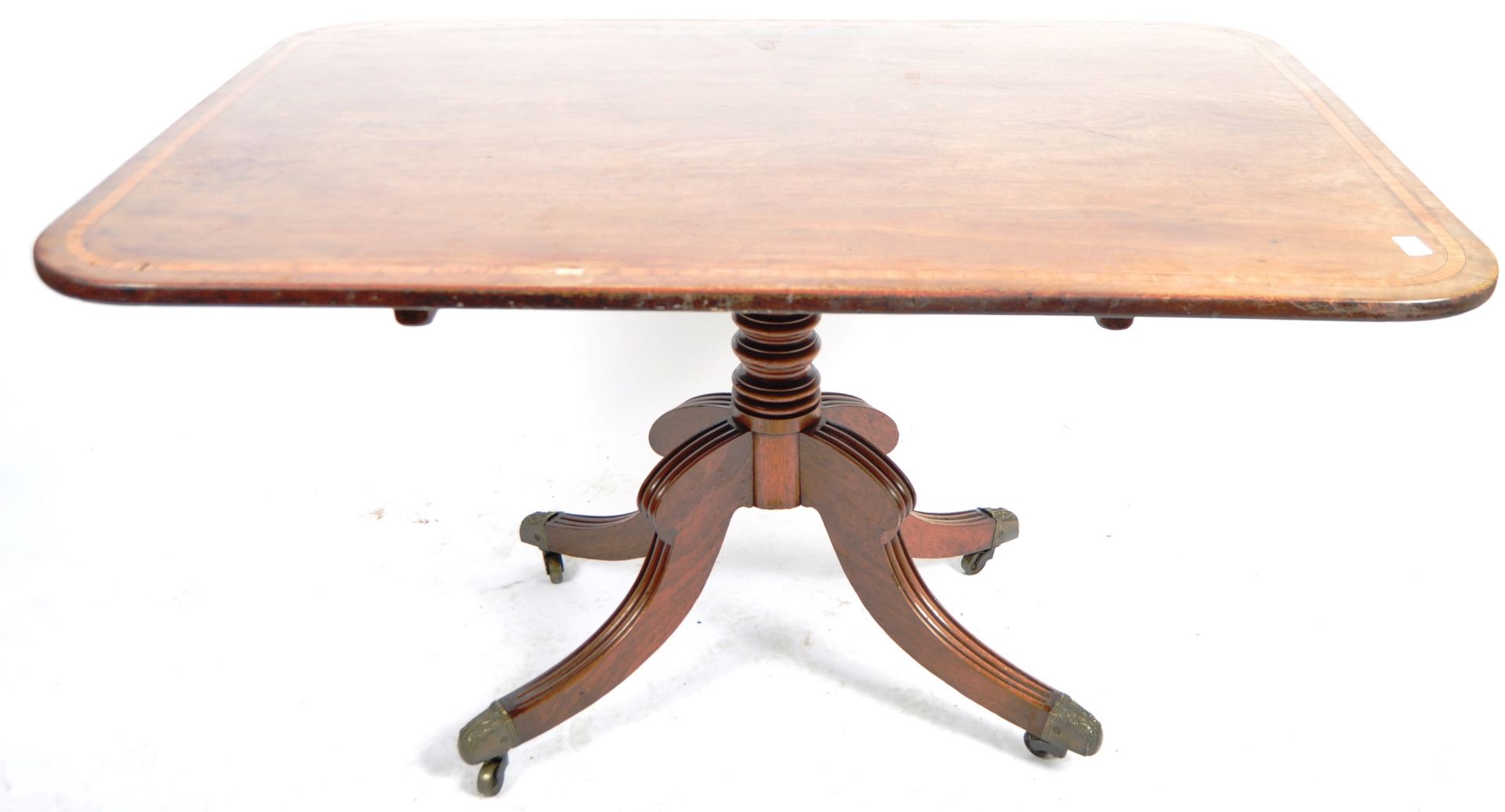 19TH CENTURY REGENCY & WALNUT TILT TOP TABLE