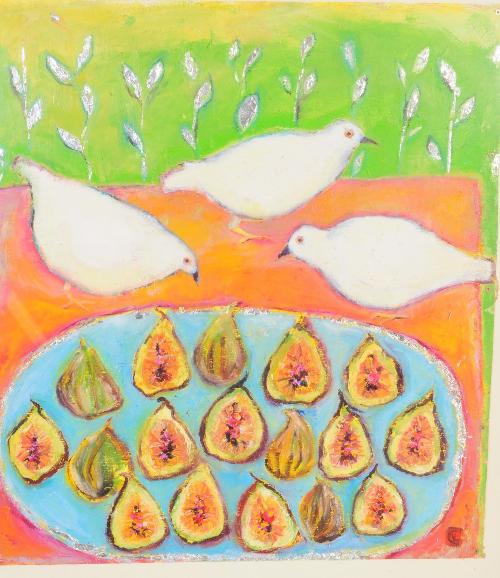 VANESSA COOPER PASTEL PAINTING - DOVES AND FRUIT - Image 2 of 4