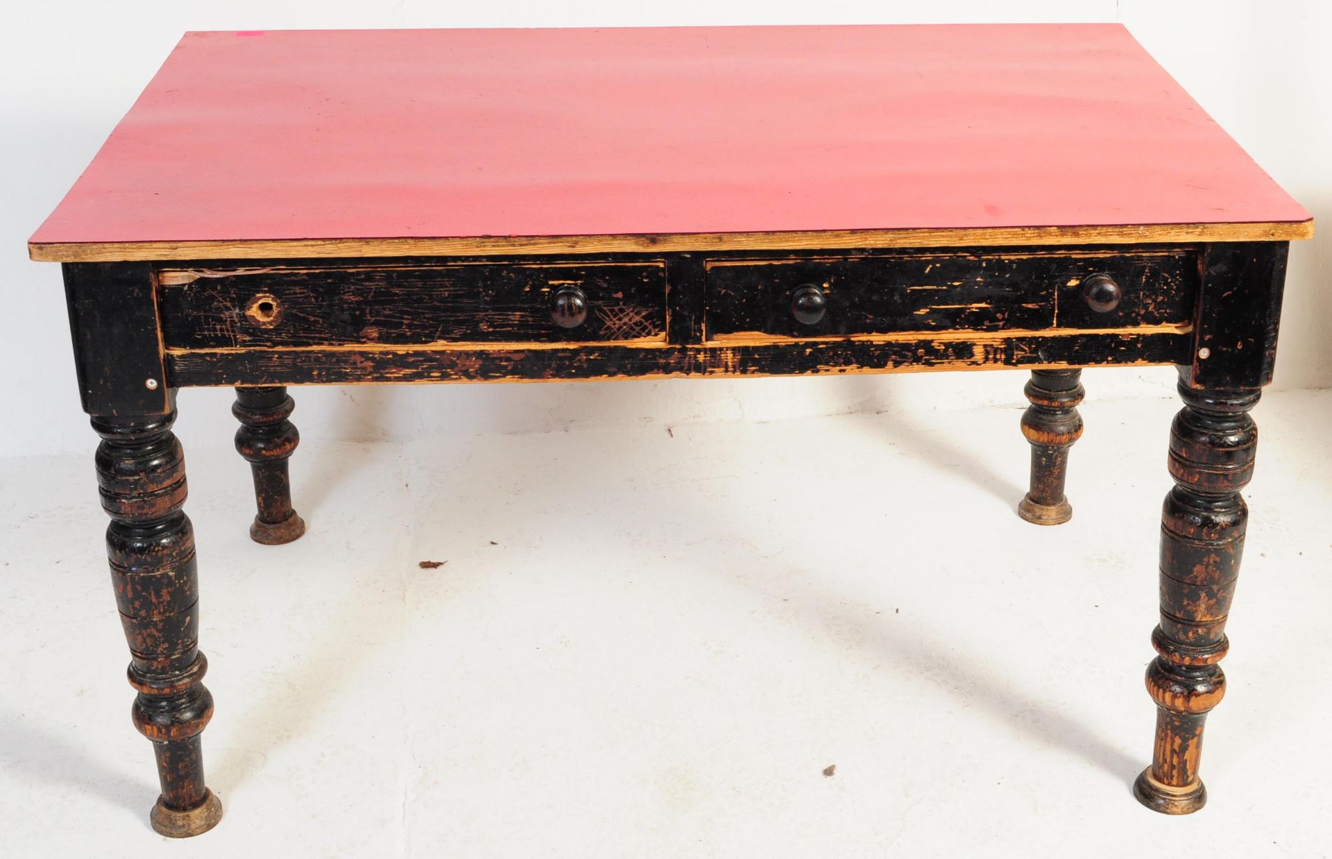 VICTORIAN PINE REFECTORY DINING TABLE - Image 2 of 5