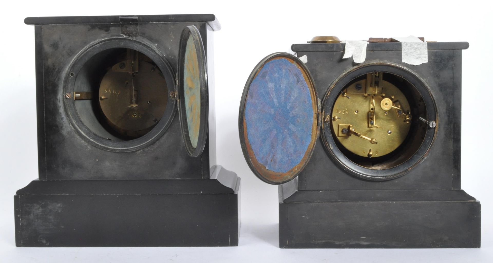 TWO VICTORIAN SLATE & MARBLE MANTEL CLOCKS - Image 4 of 6