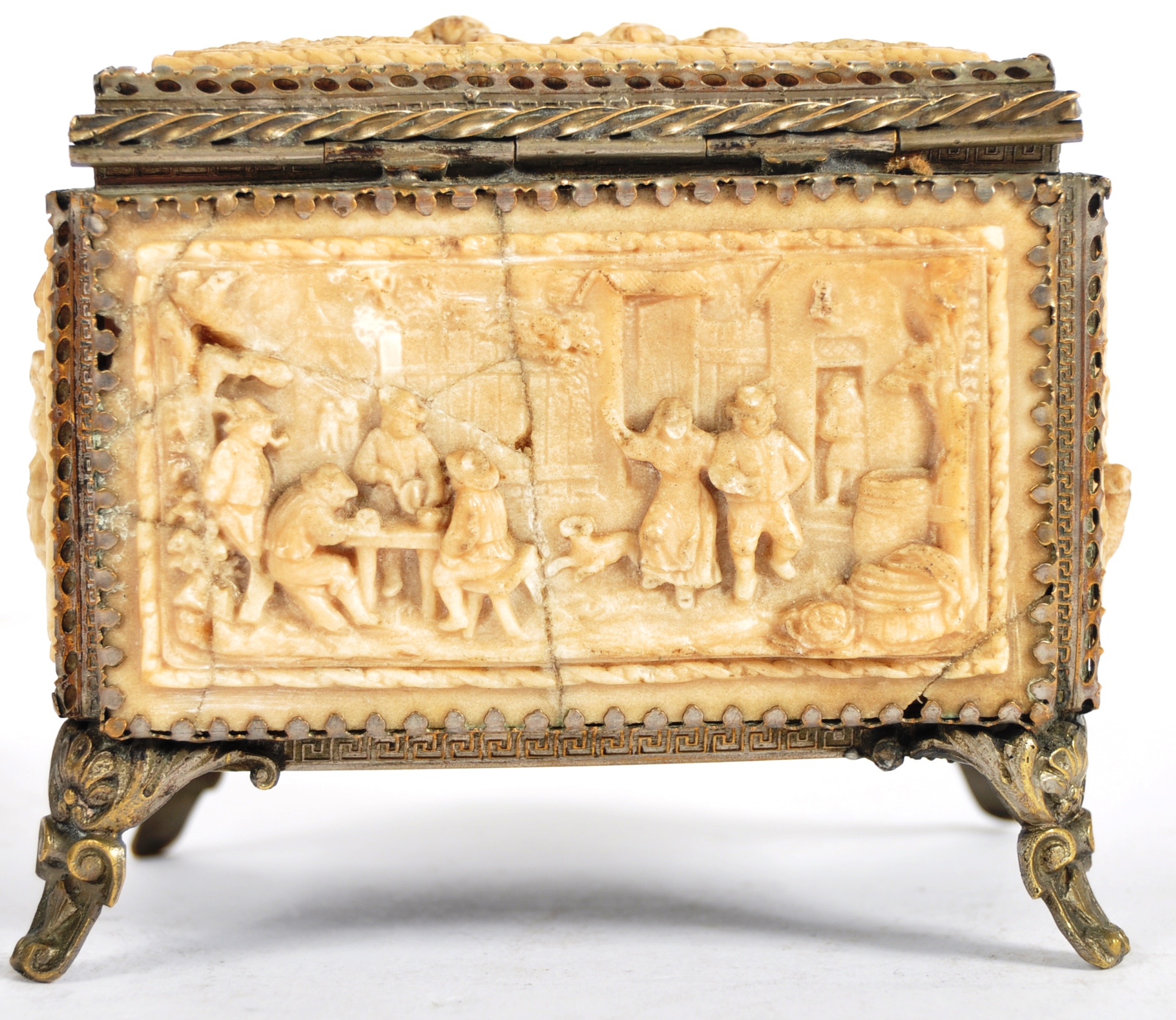 19TH CENTURY CARVED MEERSCHAUM CASKET BOX - Image 3 of 7