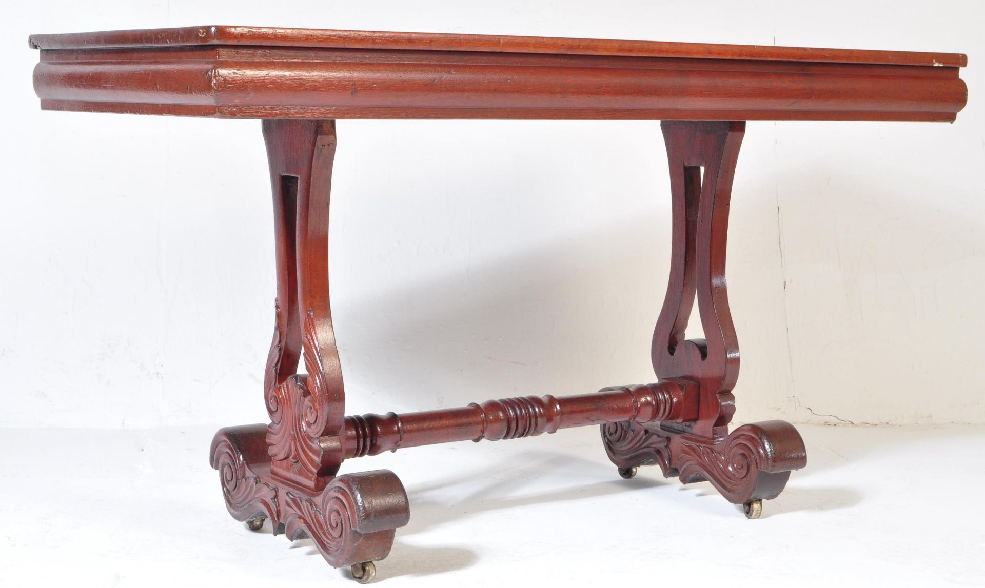 19TH CENTURY WILLIAM IV MAHOGANY WRITING LIBRARY TABLE DESK