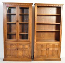 TWO CONTEMPORARY ERCOL BEECH &N ELM WALL UNIT CABINETS