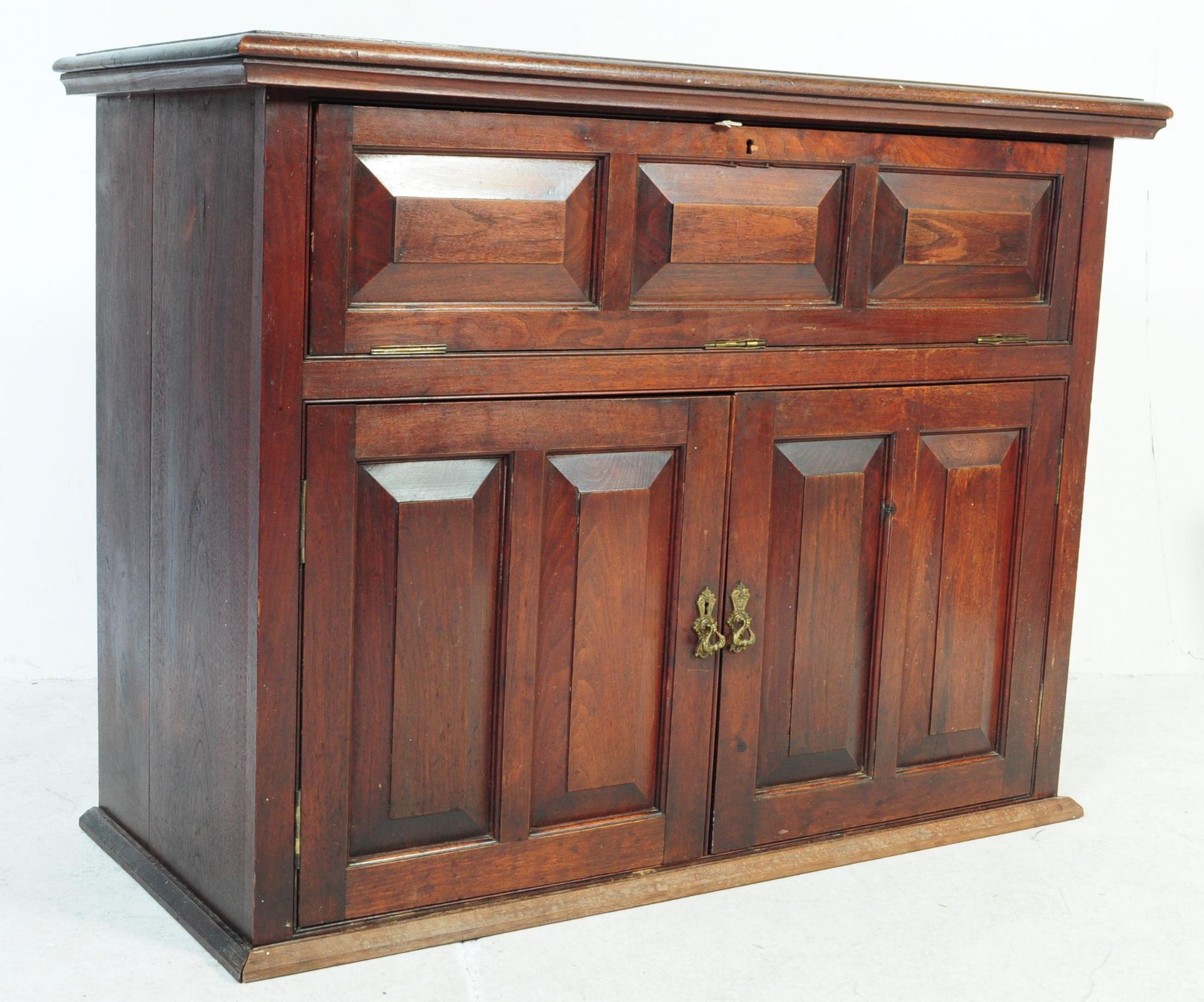 19TH CENTURY CONTINENTAL MAHOGANY BUREAU ABBATANT