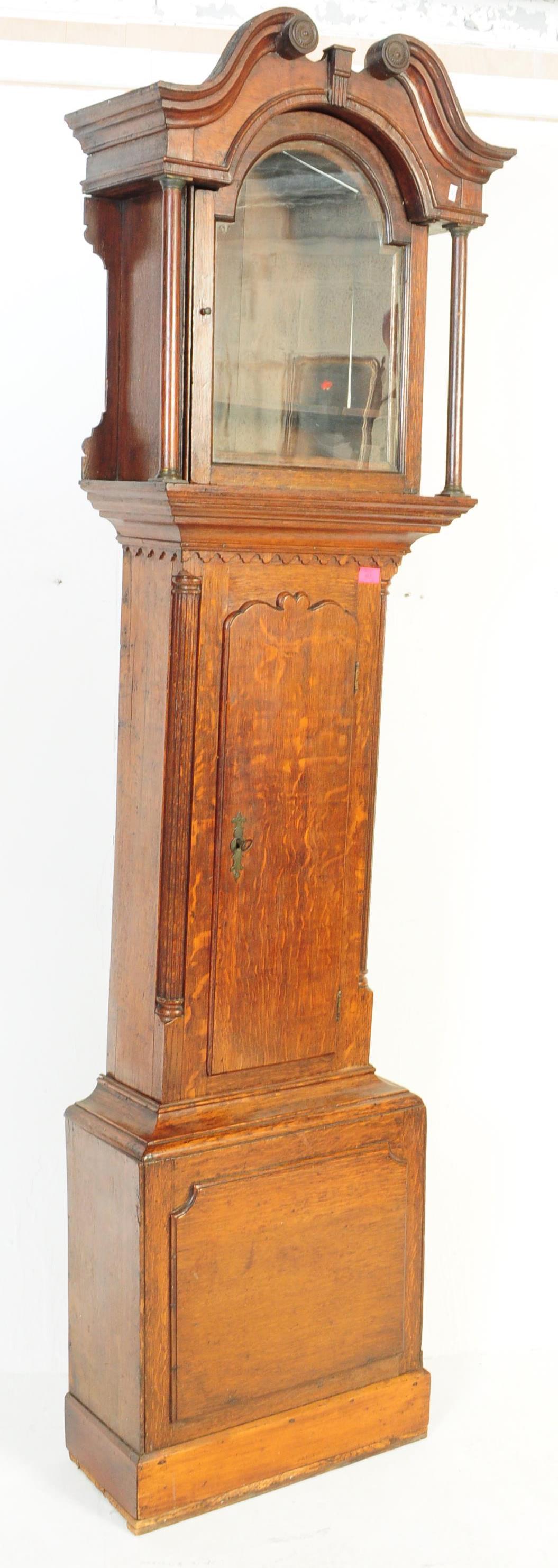 19TH CENTURY GEORGE III OAK CASED LONGCASE CLOCK