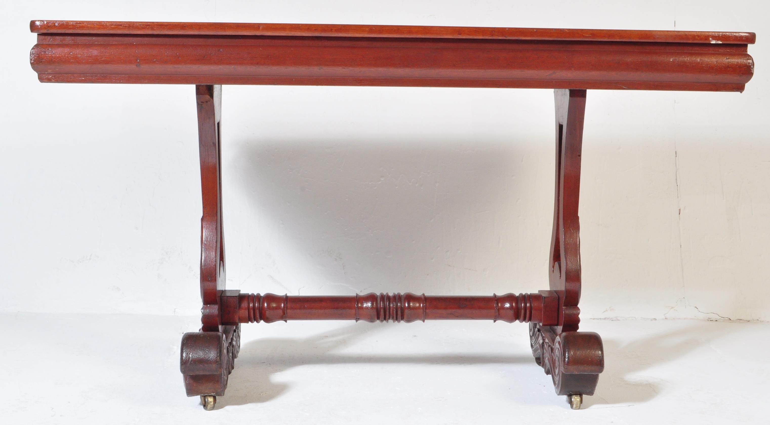 19TH CENTURY WILLIAM IV MAHOGANY WRITING LIBRARY TABLE DESK - Image 3 of 5
