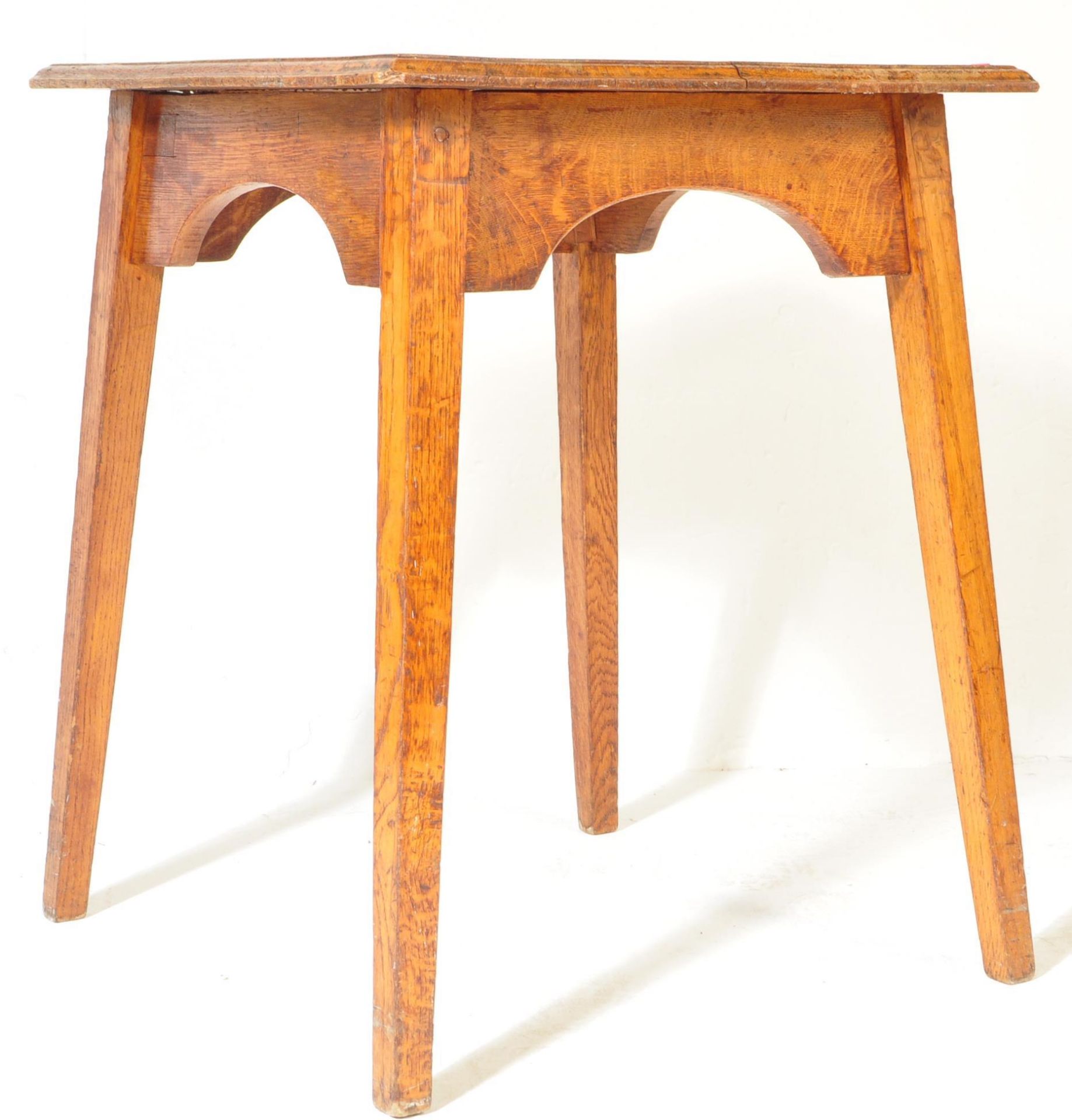 VICTORIAN ARTS & CRAFTS OAK SQUARED CHURCH TABLE