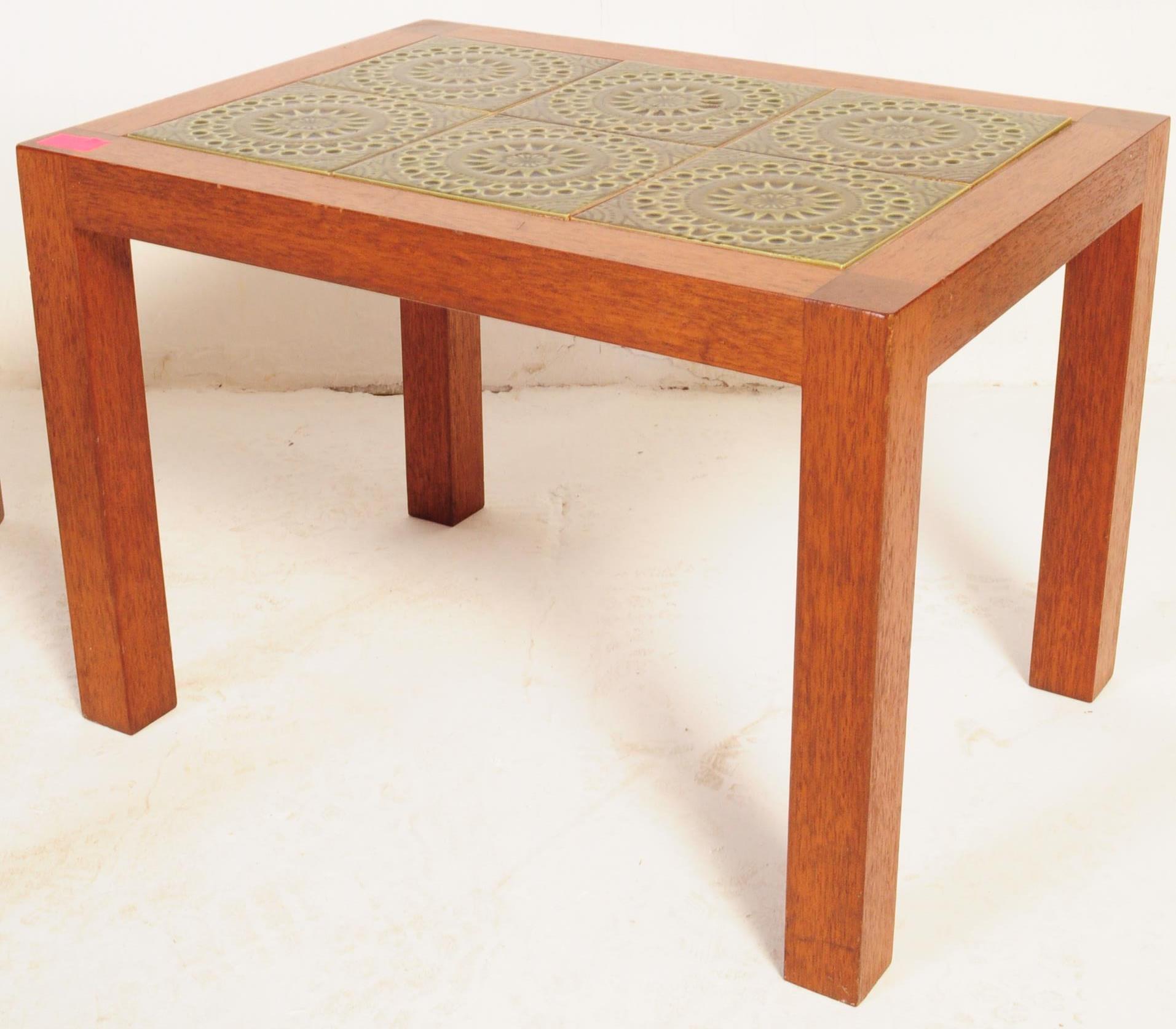 TWO RETRO 1970S TILE TOP TEAK COFFEE TABLES - Image 4 of 4