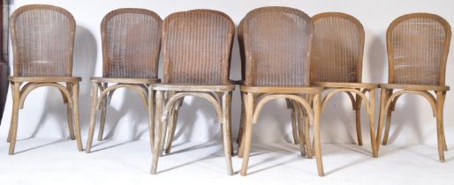 SET OF 8 CONTEMPORARY OKA RATTAN WEAVE DINING CHAIRS