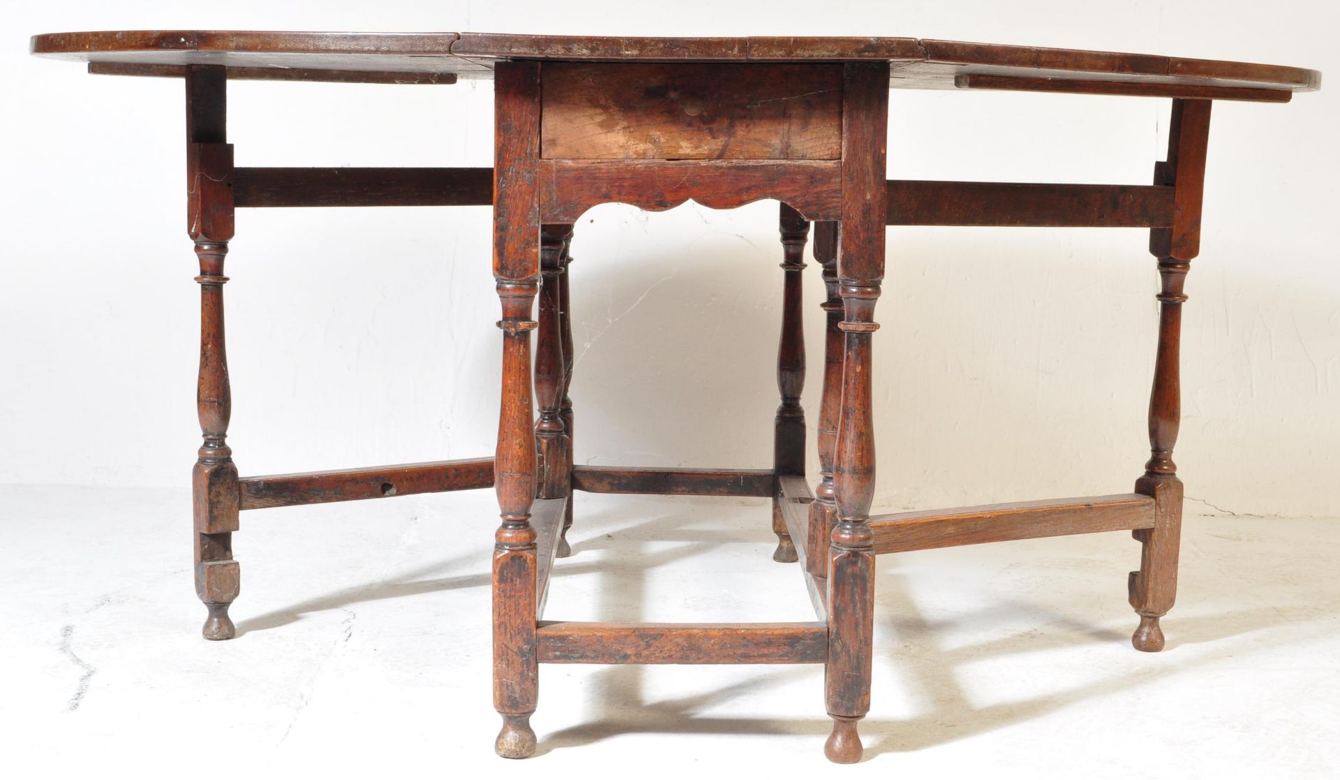 19TH CENTURY OAK DROP LEAF PEMBROKE TABLE - Image 2 of 4