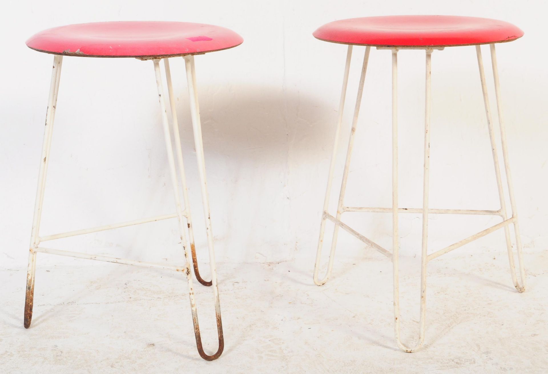 PAIR OF RETRO FLORENCE KNOLL STYLE STOOLS
