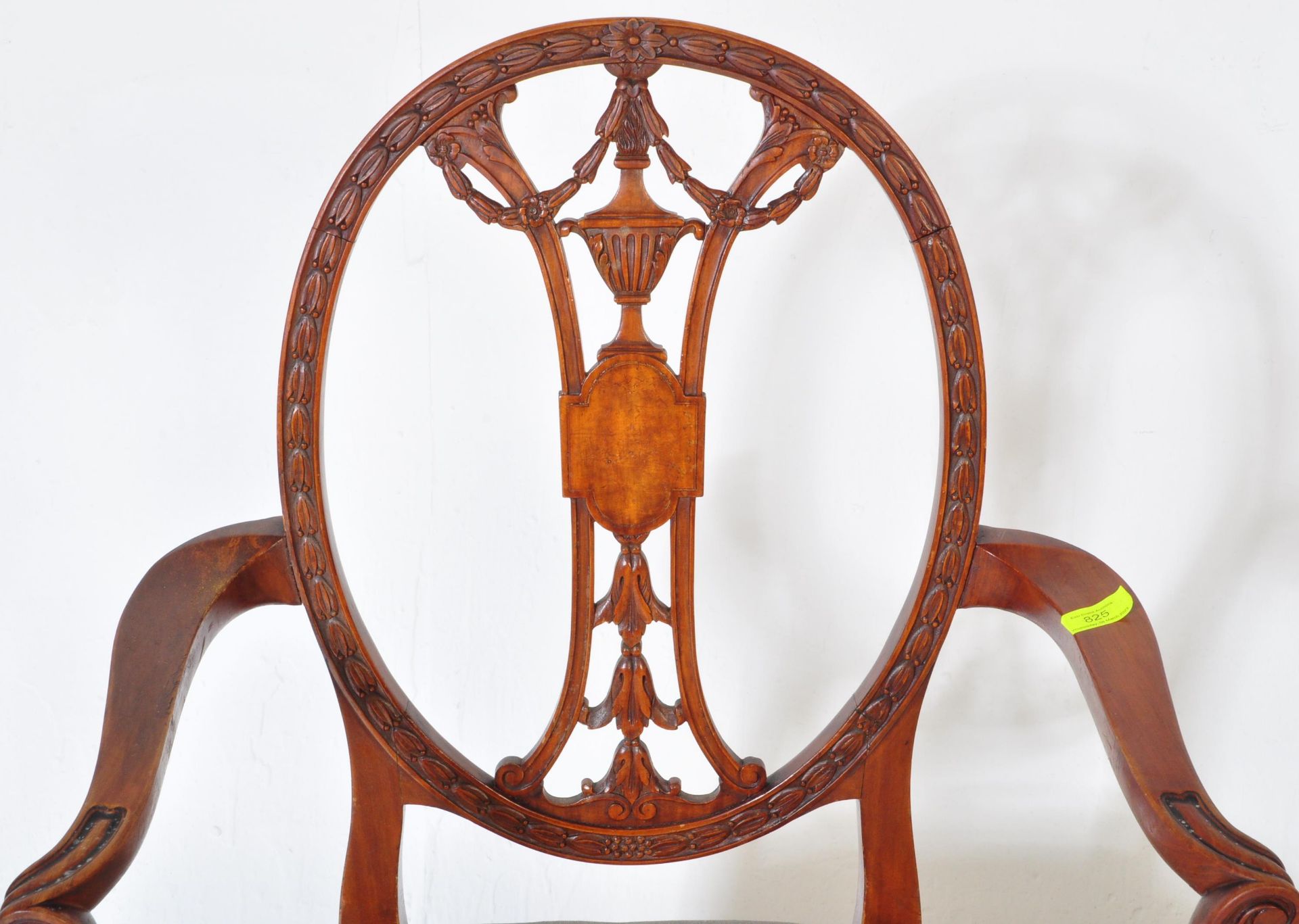 EDWARDIAN SATINWOOD CARVER ARMCHAIR - Image 3 of 5