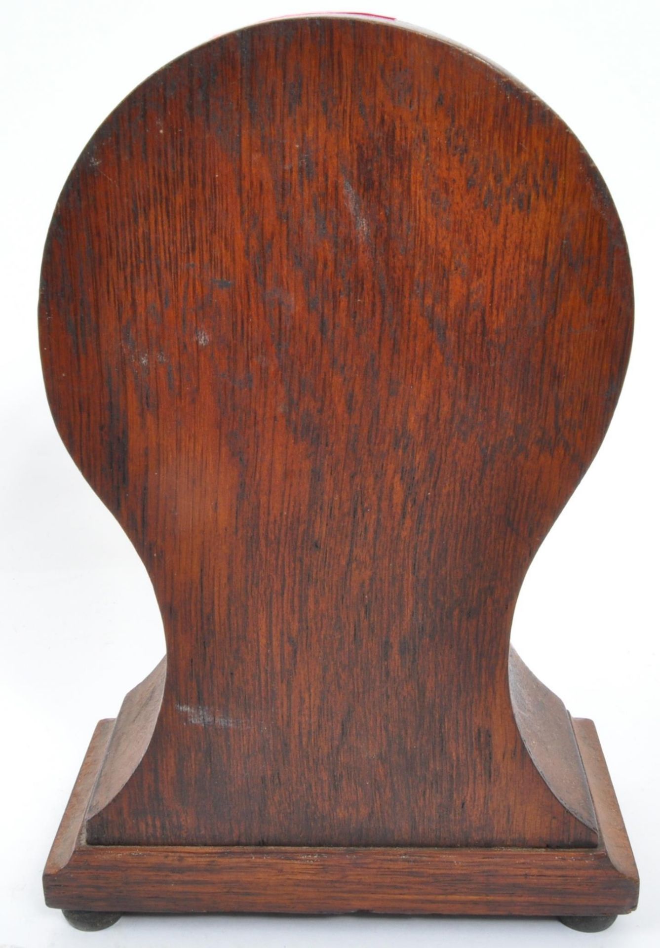 EDWARDIAN MAHOGANY INLAID BALLOON MANTEL CLOCK - Image 3 of 5