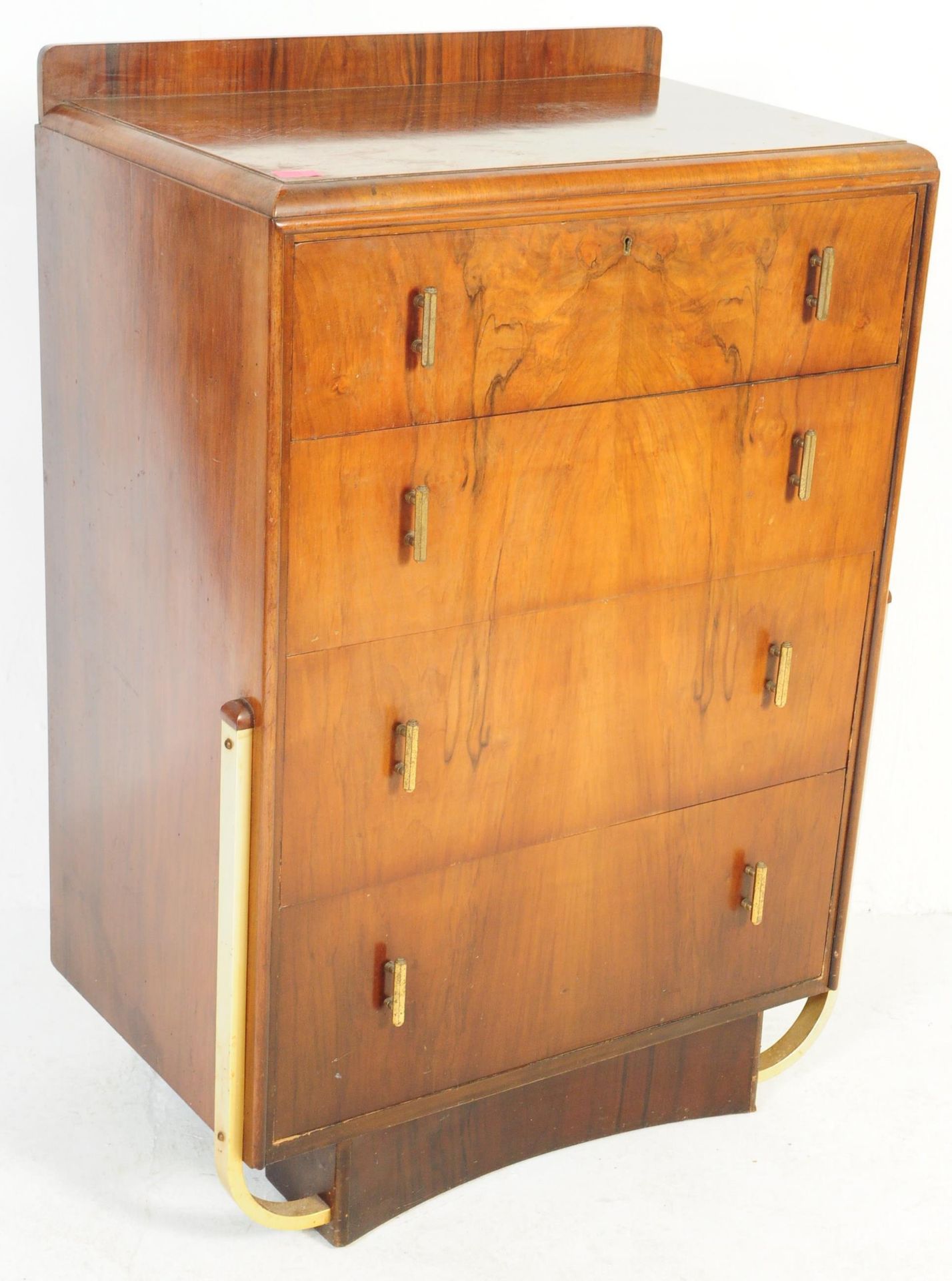 1930'S ART DECO BURR WALNUT CHEST OF DRAWERS - Bild 2 aus 7