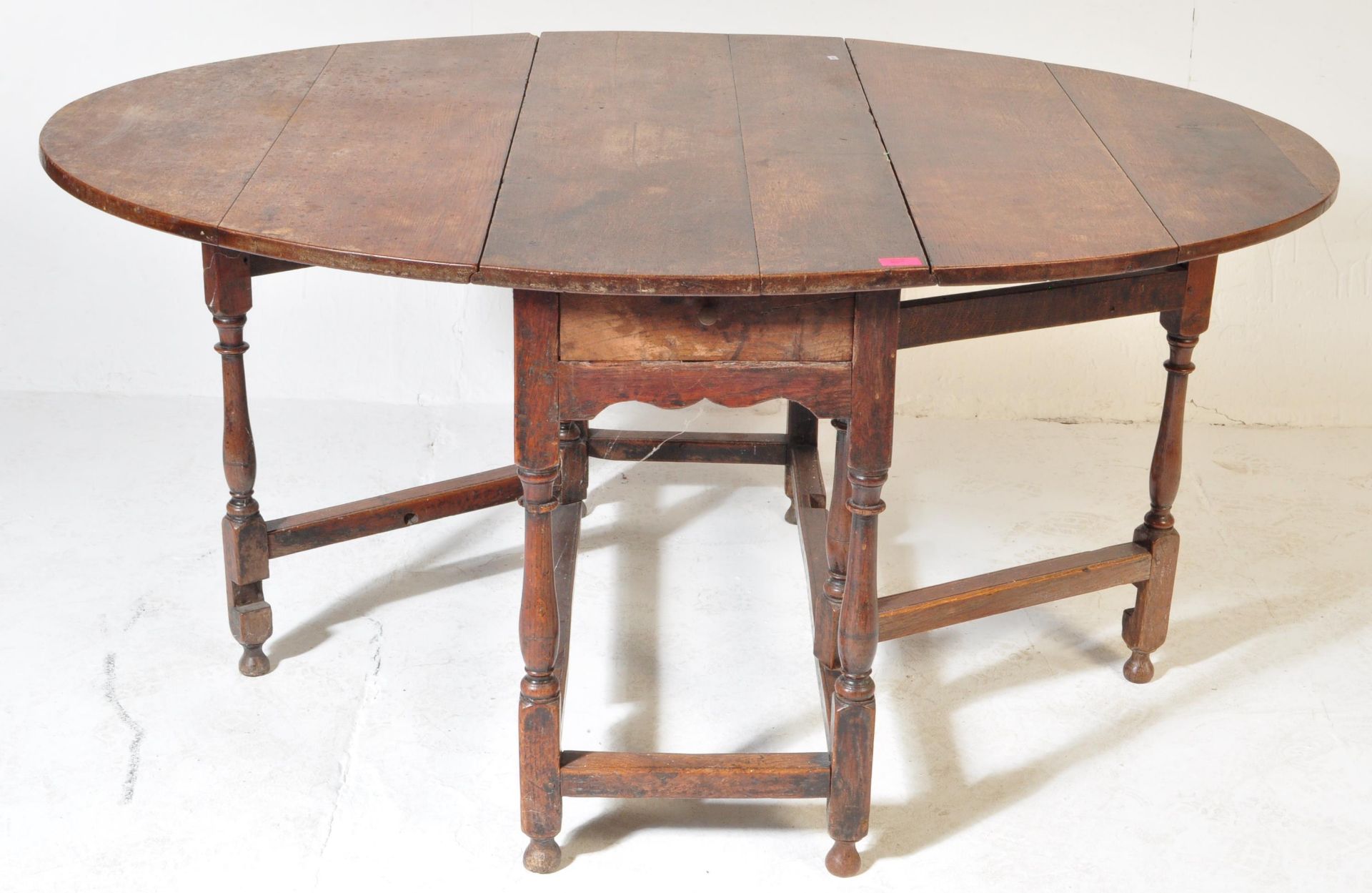 19TH CENTURY OAK DROP LEAF PEMBROKE TABLE - Image 3 of 4