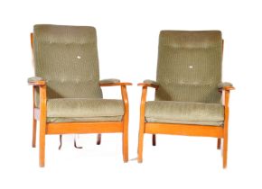 PAIR OF RETRO VINTAGE PARKER KNOLL STYLE ARMCHAIRS