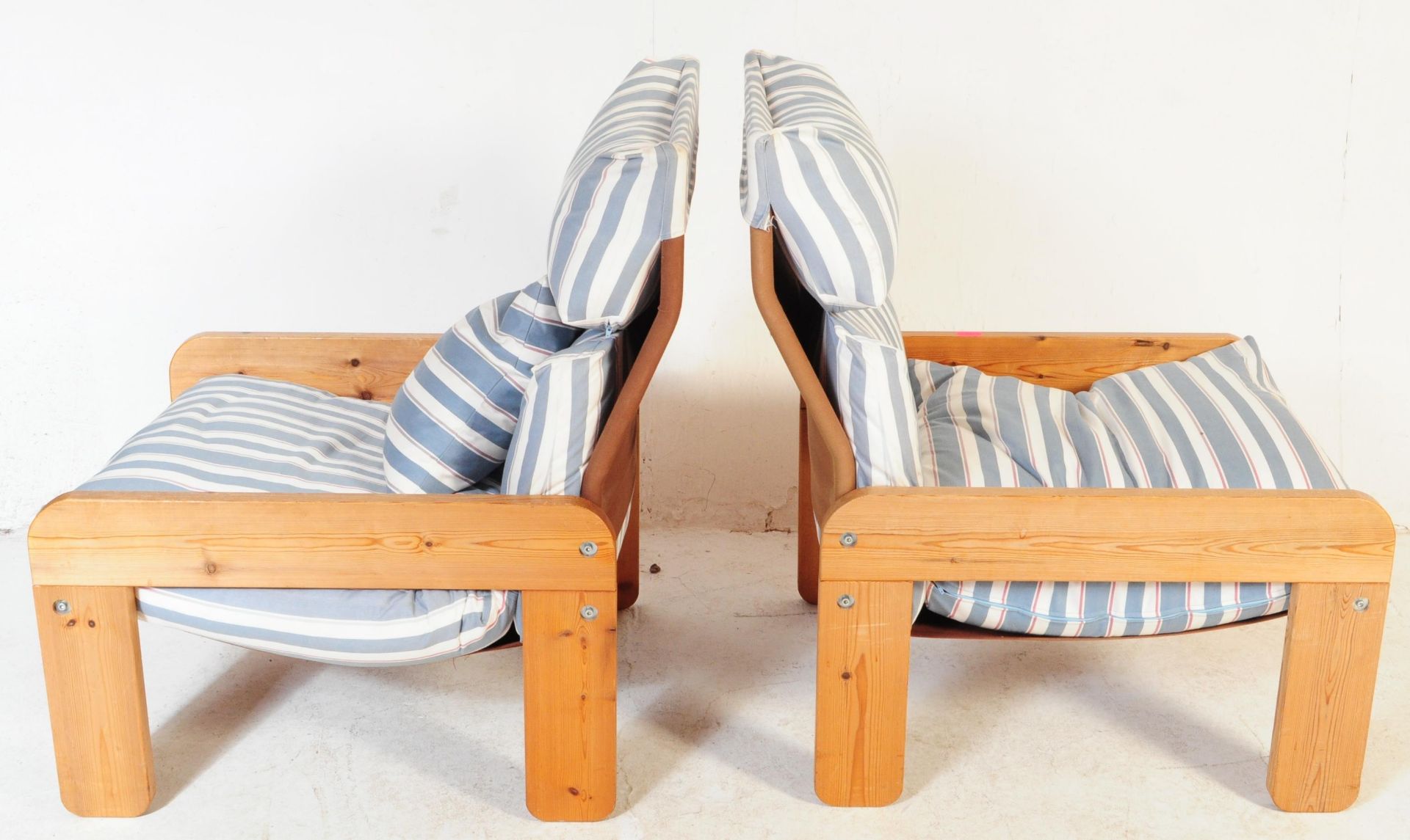 RETRO VINTAGE 1980S PINE SCANDINAVIAN LOUNGE SUITE - Image 7 of 7