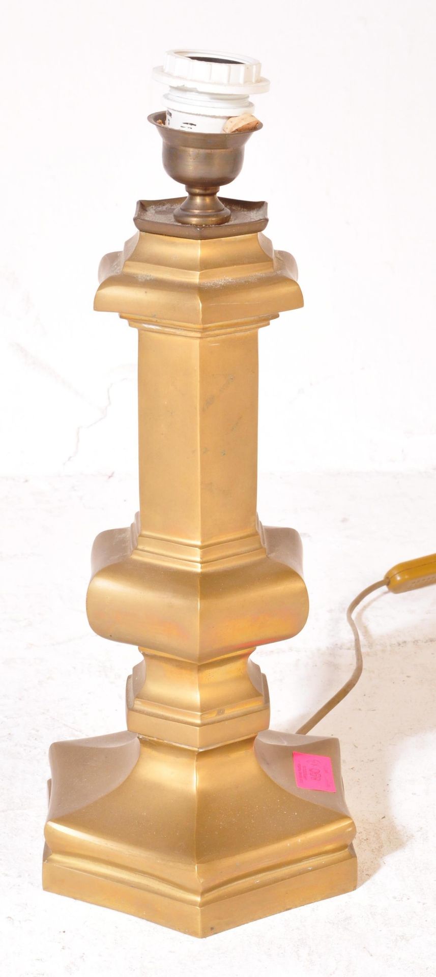 COLLECTION OF 3 FRENCH BRASS TABLE LAMPS LIGHTS - CANDLESTICK - Image 3 of 5