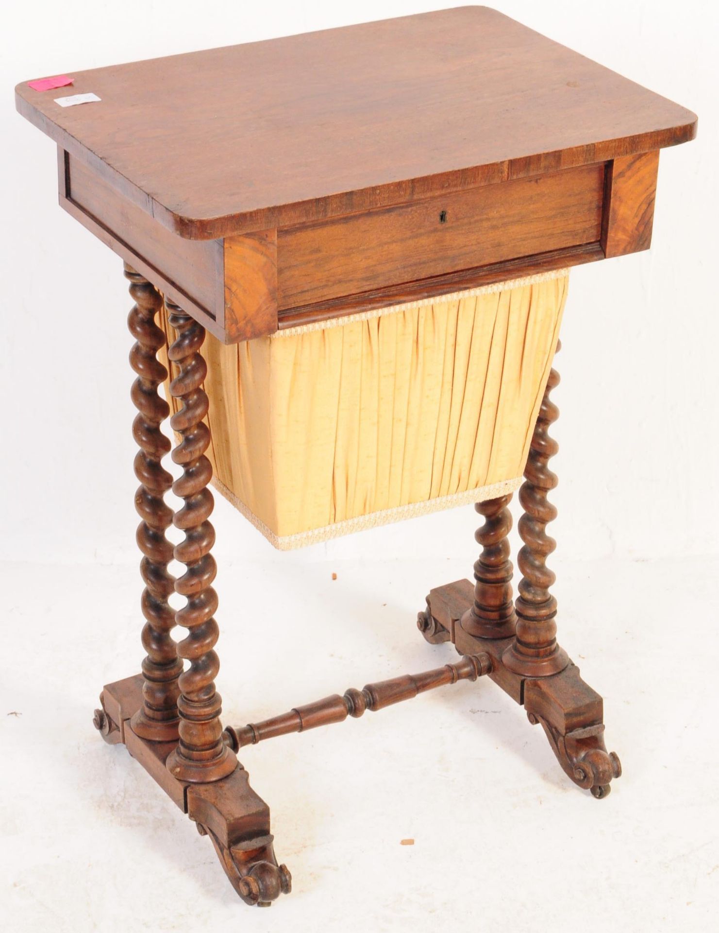 19TH CENTURY VICTORIAN MAHOGANY SEWING TABLE - Image 2 of 5