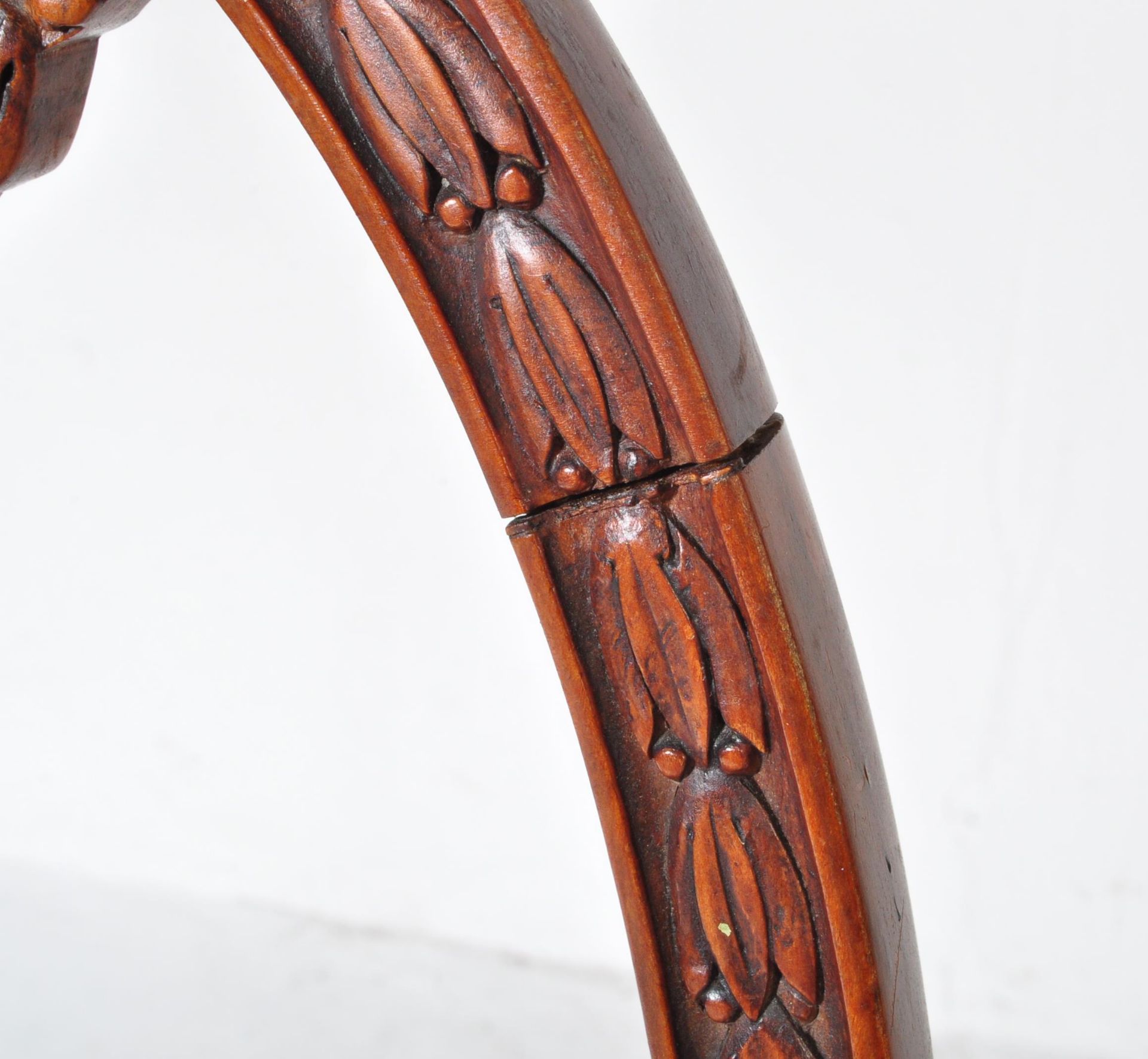 EDWARDIAN SATINWOOD CARVER ARMCHAIR - Image 5 of 5