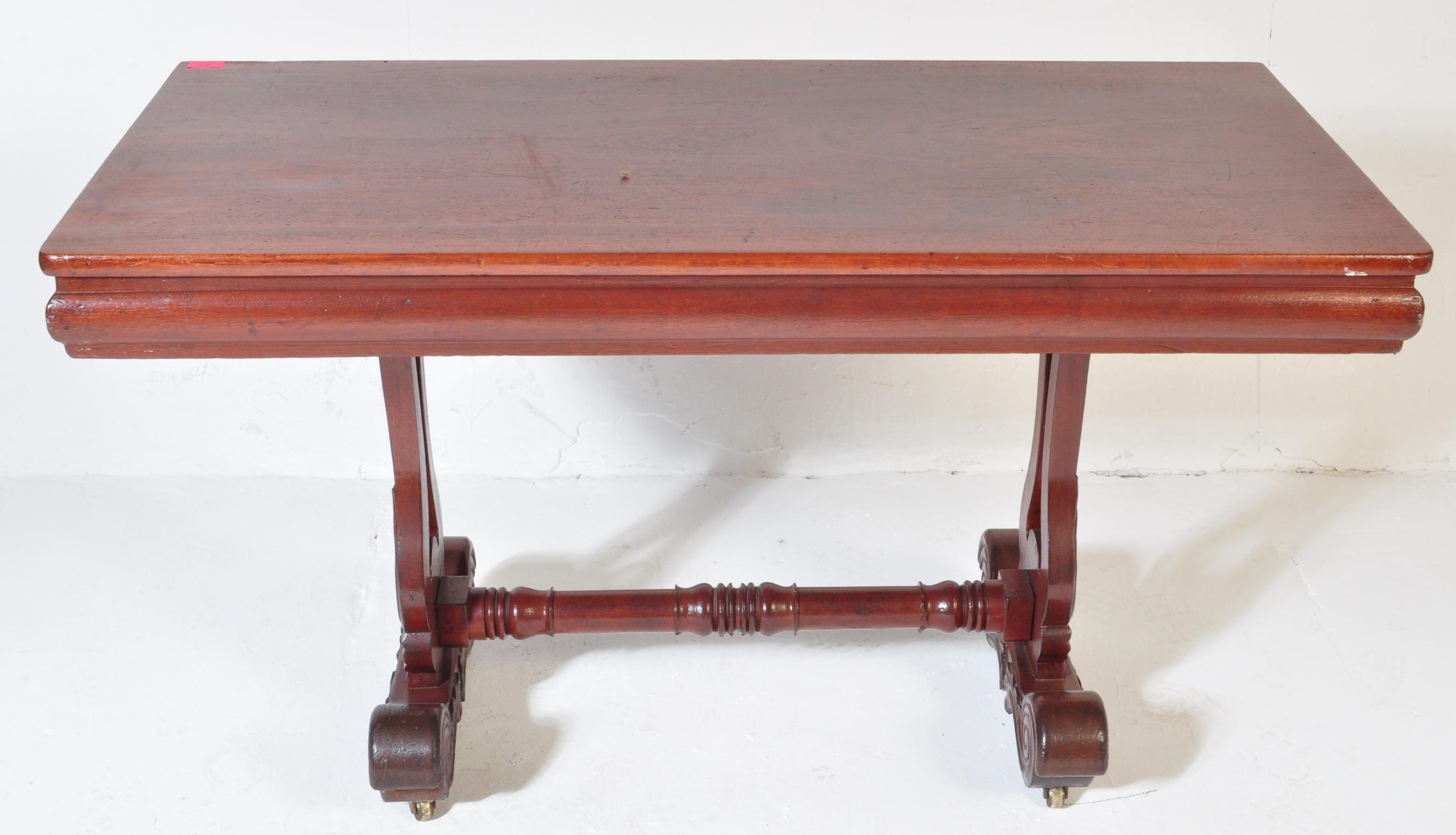 19TH CENTURY WILLIAM IV MAHOGANY WRITING LIBRARY TABLE DESK - Image 4 of 5