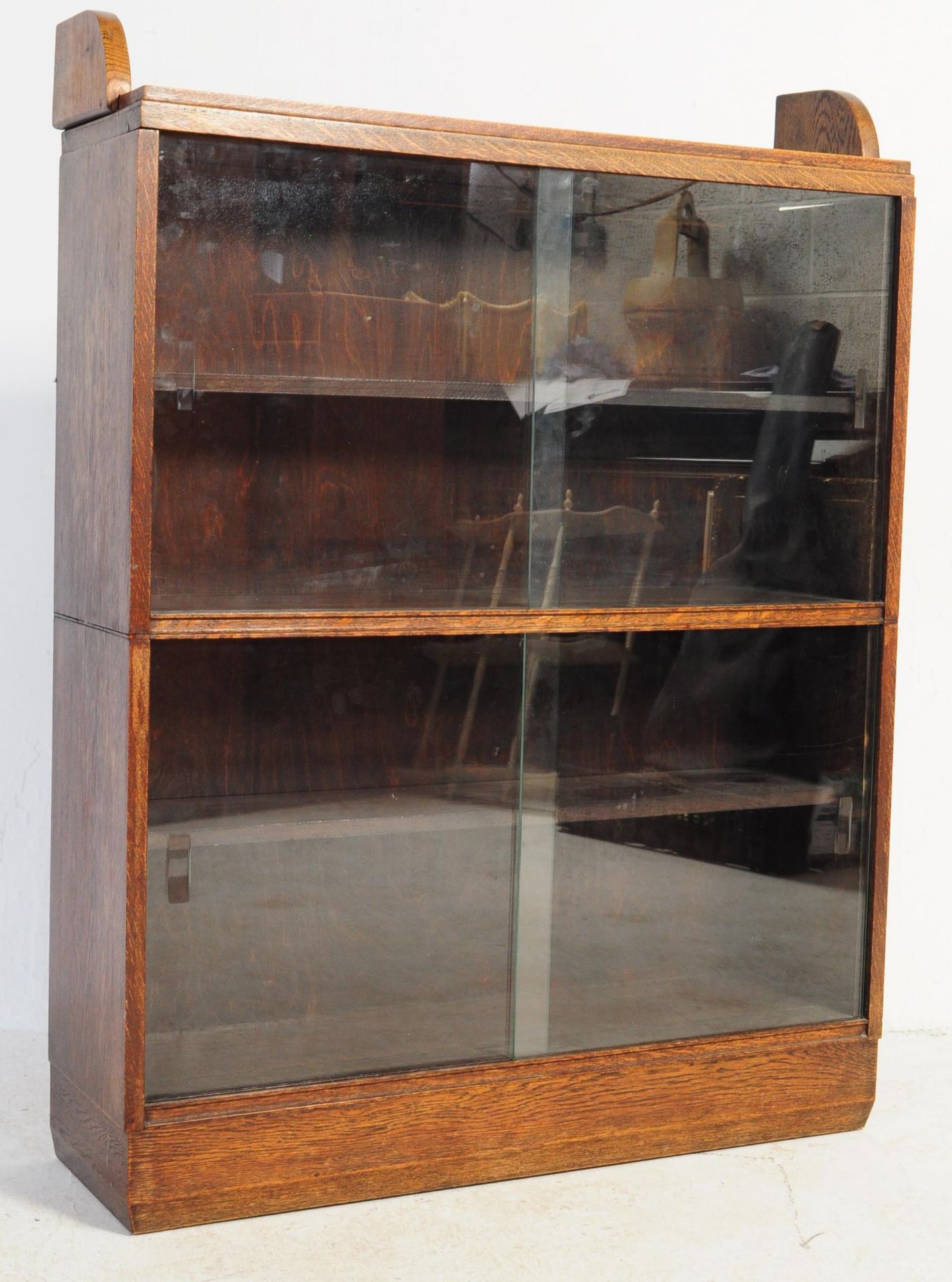 1930S ART DECO LAWYERS OAK SECTIONAL STACKING BOOKCASE