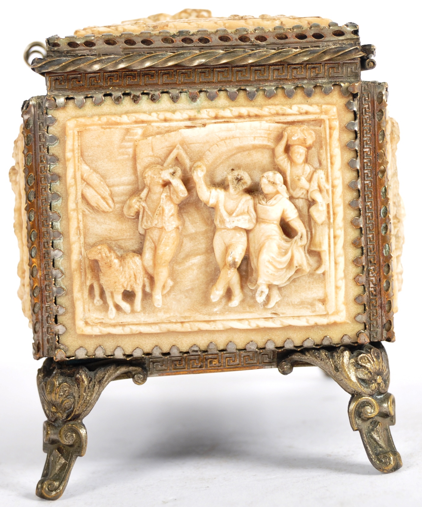 19TH CENTURY CARVED MEERSCHAUM CASKET BOX - Image 4 of 7