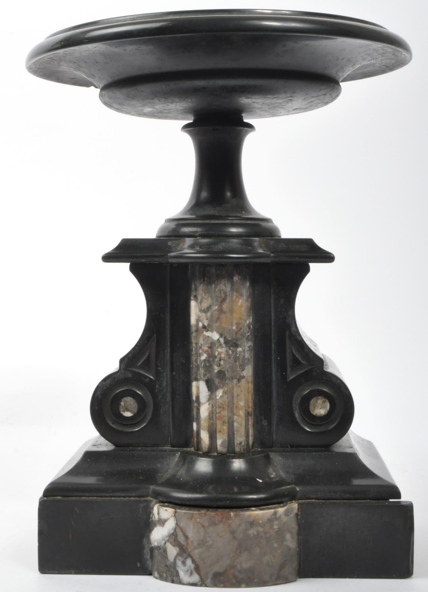 MATCHING PAIR OF VICTORIAN SLATE MARBLE CLOCK GARNITURES - Image 2 of 6