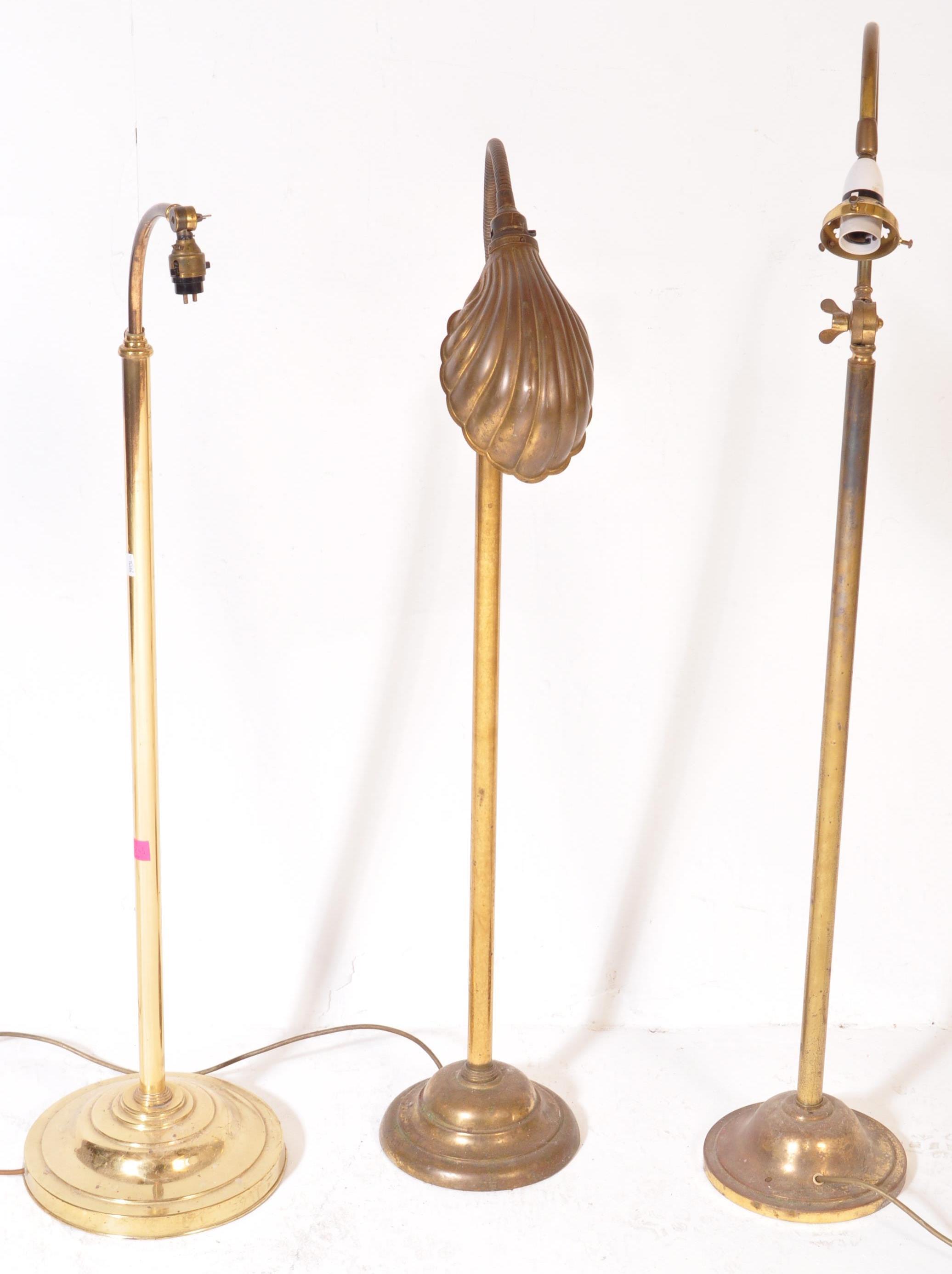 COLLECTION OF 20TH CENTURY BRASS STANDARD STANDING LAMPS - Image 2 of 5