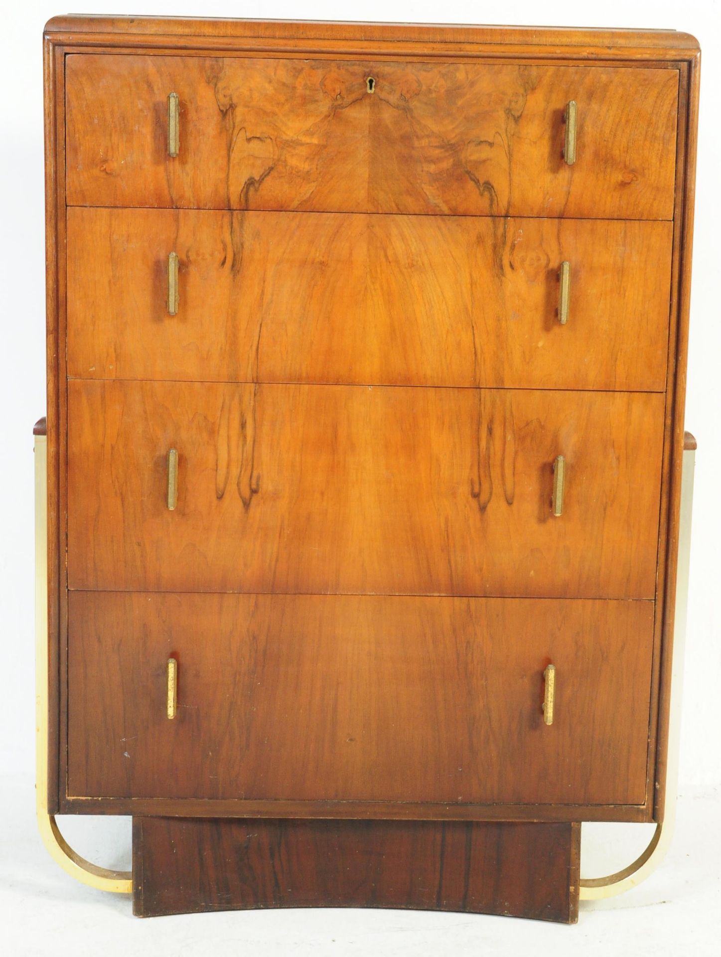 1930'S ART DECO BURR WALNUT CHEST OF DRAWERS - Bild 3 aus 7