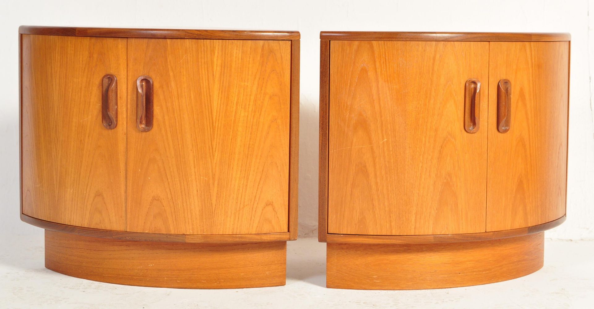 PAIR OF RETRO VINTAGE G-PLAN TEAK CORNER CUPBOARDS