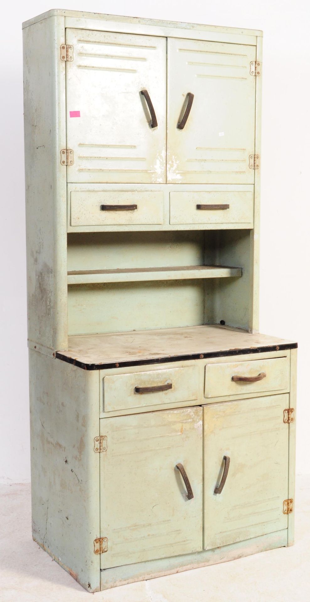 MID 20TH CENTURY CIRCA 1950S METAL PAINTED KITCHEN DRESSER