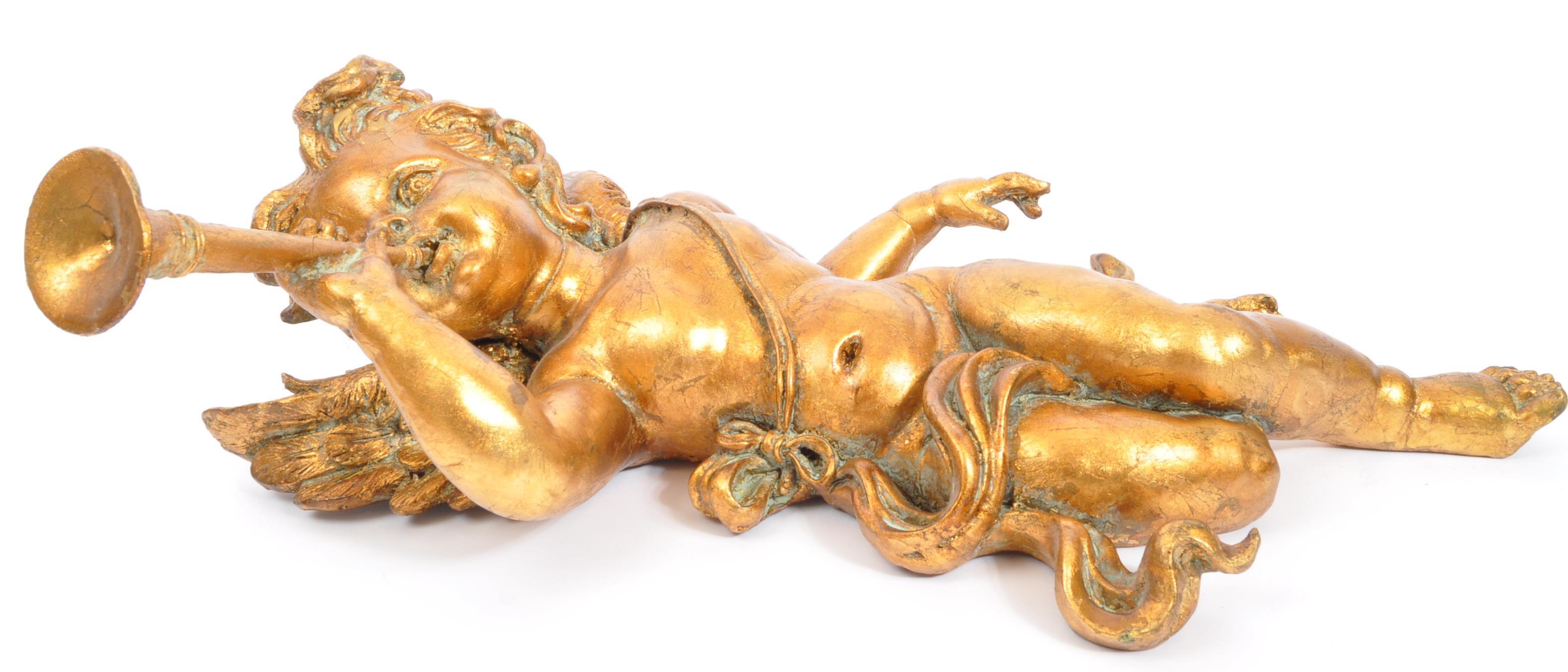 TRIO OF VINTAGE GILT CHERUB WALL SCONCES - Image 2 of 10