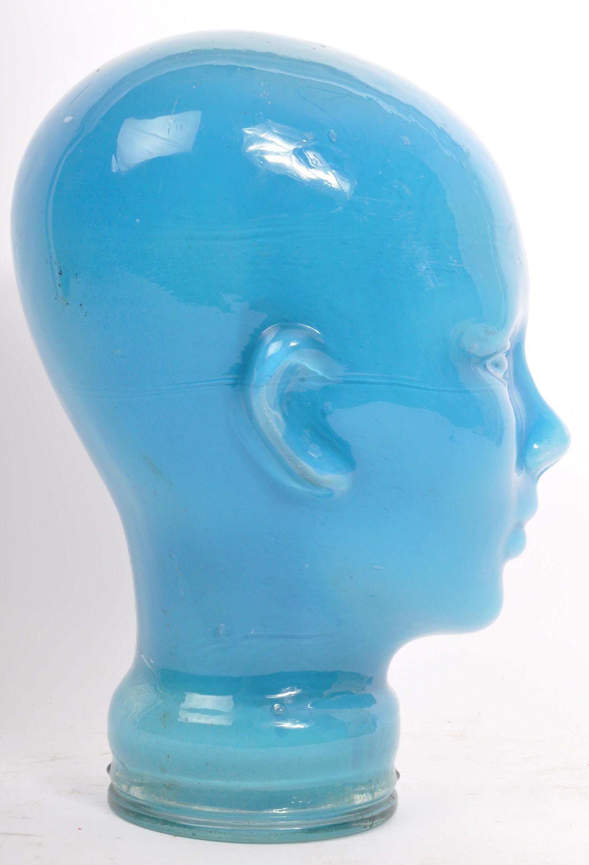 ART DECO STYLE GLASS MALE SHOP DISPLAY HEAD IN GLASS - Image 4 of 5