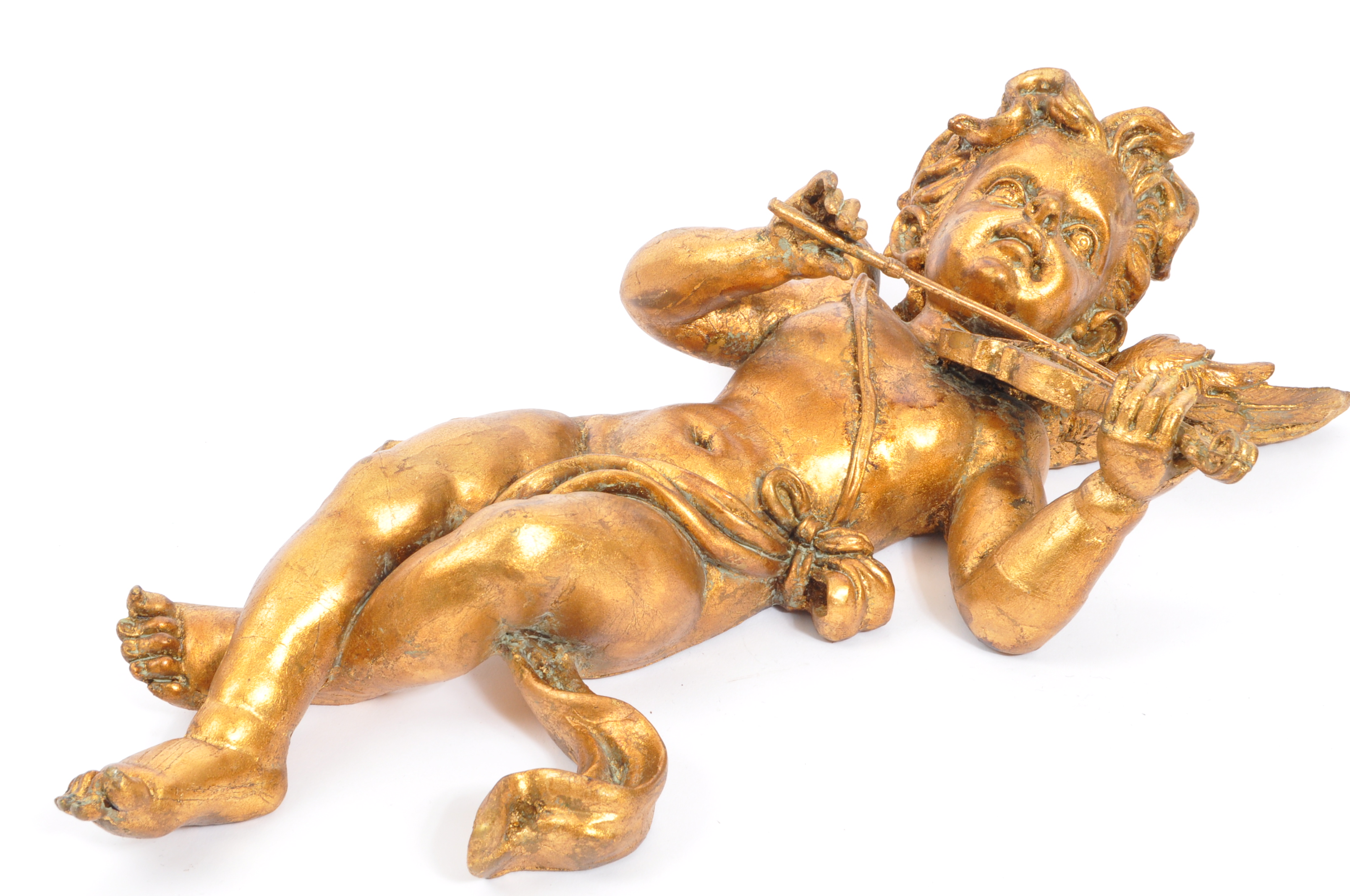 TRIO OF VINTAGE GILT CHERUB WALL SCONCES - Image 5 of 10