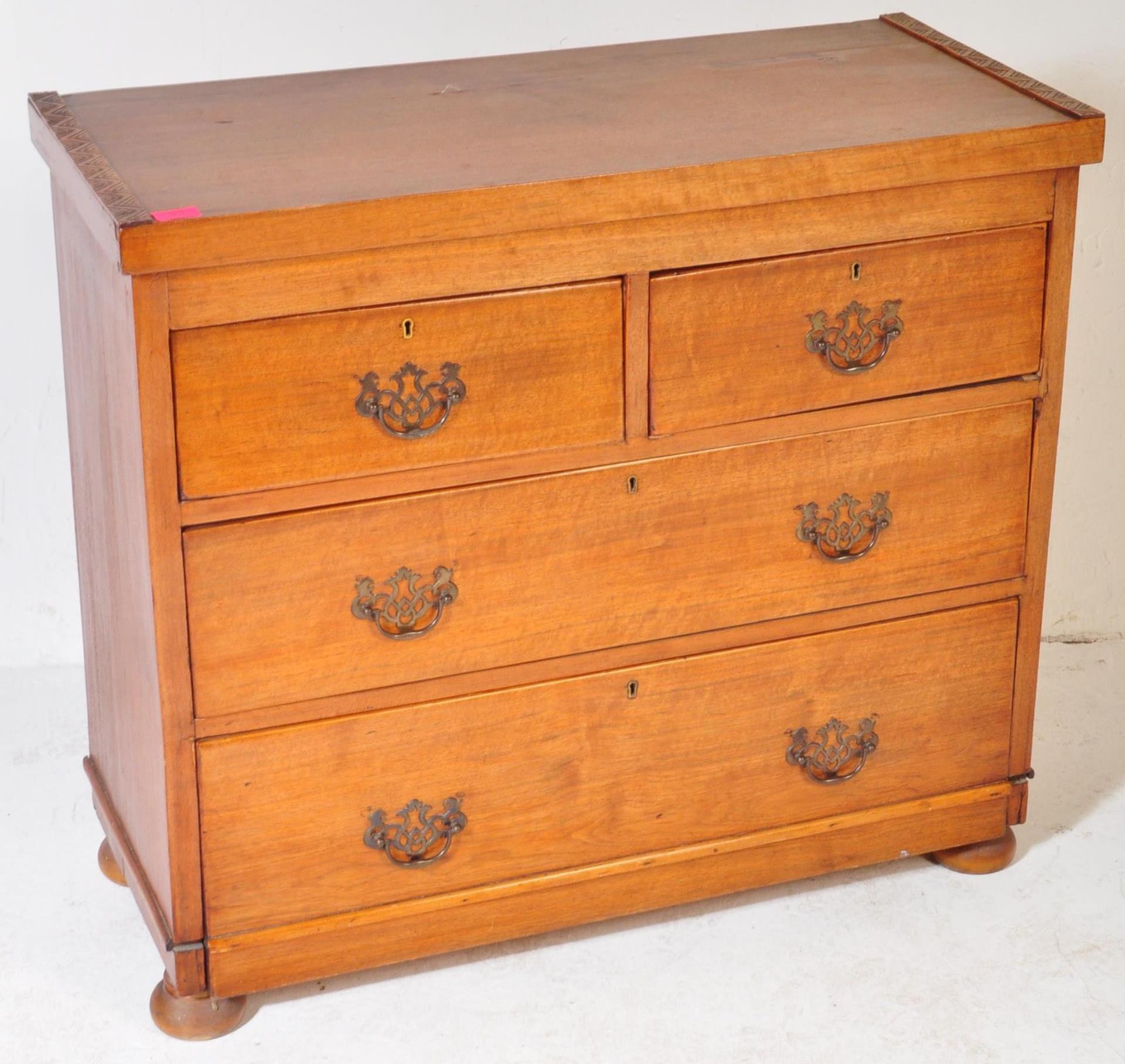 VICTORIAN MAHOGANY TWO OVER TWO CHEST OF DRAWERS - Bild 2 aus 6