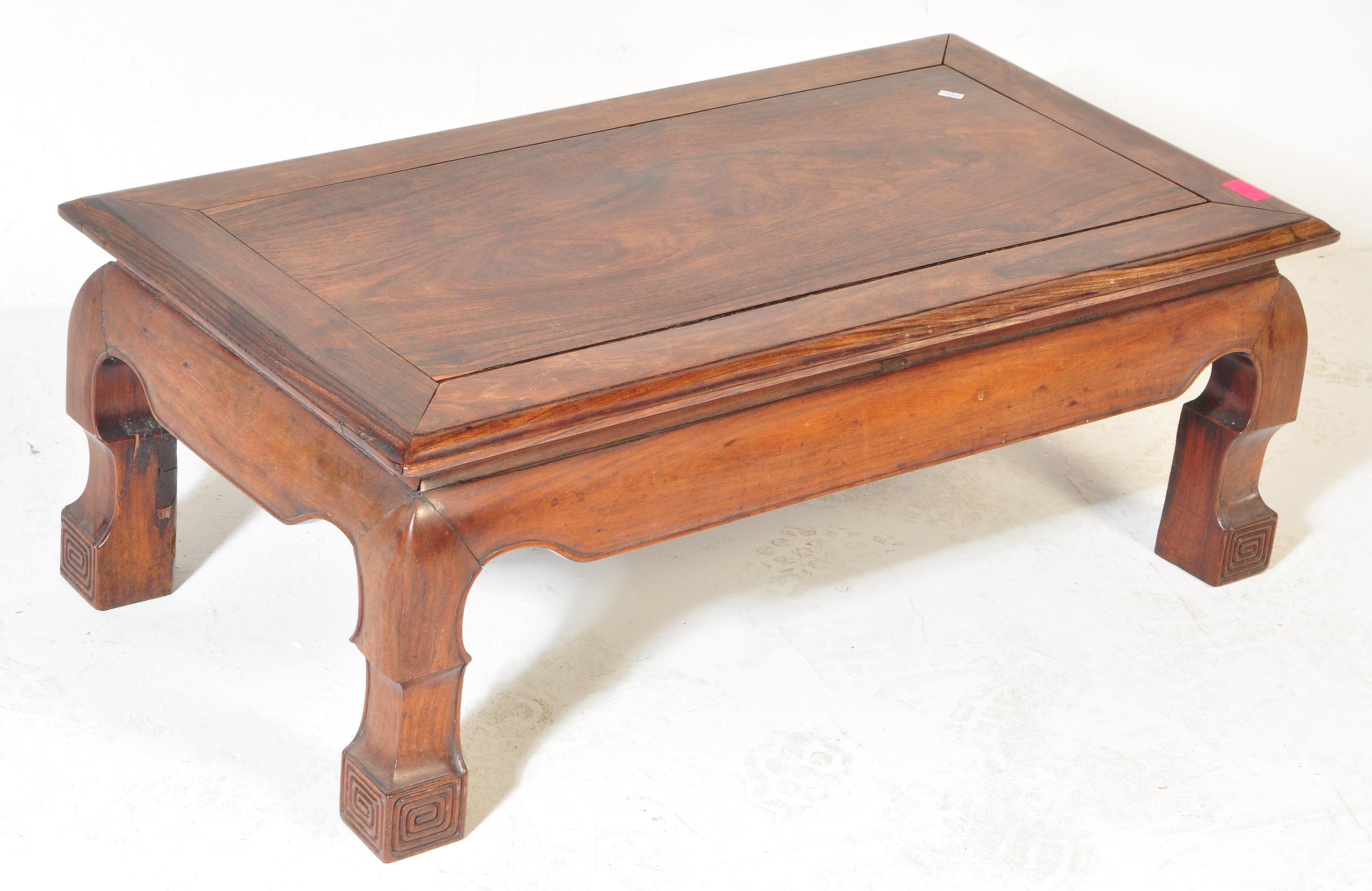 19TH CENTURY CHINESE LARGE HARDWOOD OPIUM TABLE - Image 2 of 4