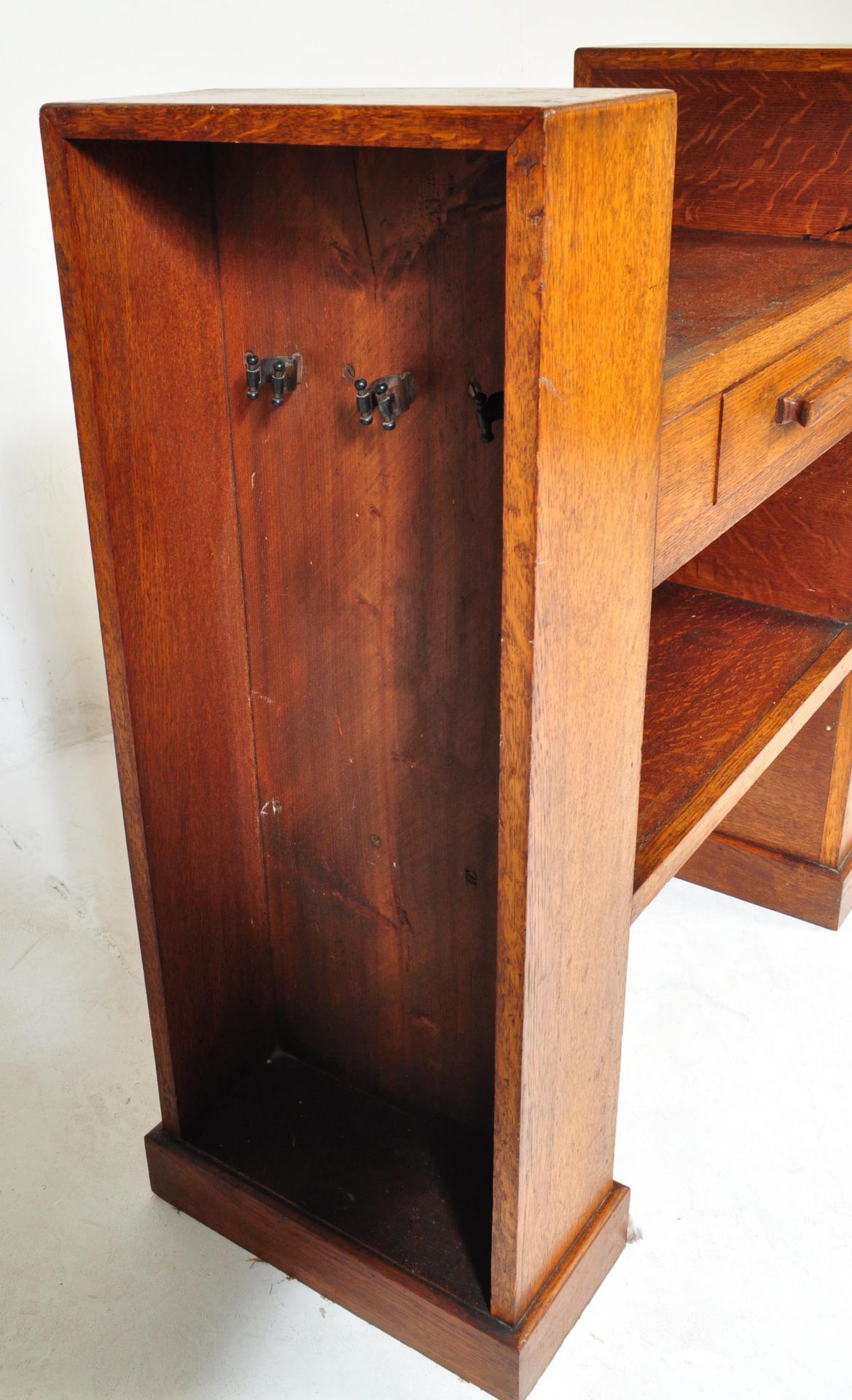 1930S ART DECO OAK DROP CENTRE TABLE WRITING DESK - Image 3 of 5